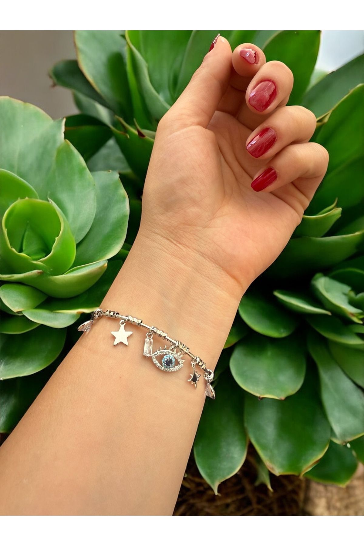 AKMNY BOUTIQUE Kadın Gümüş Renk Ayarlanabilir Kelepçe