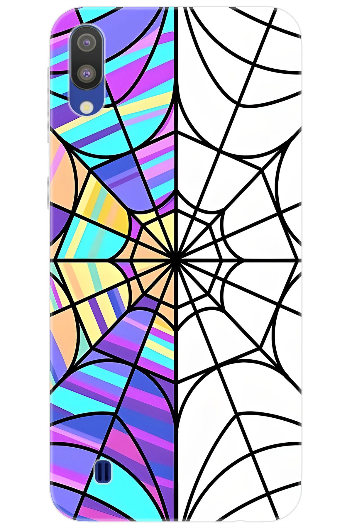 Ceppare Samsung Galaxy M10 (SM-M105F) Uyumlu Kılıf Desen Baskılı Silikon Örümcek Ağı STK:753 CP-q4iJ3og
