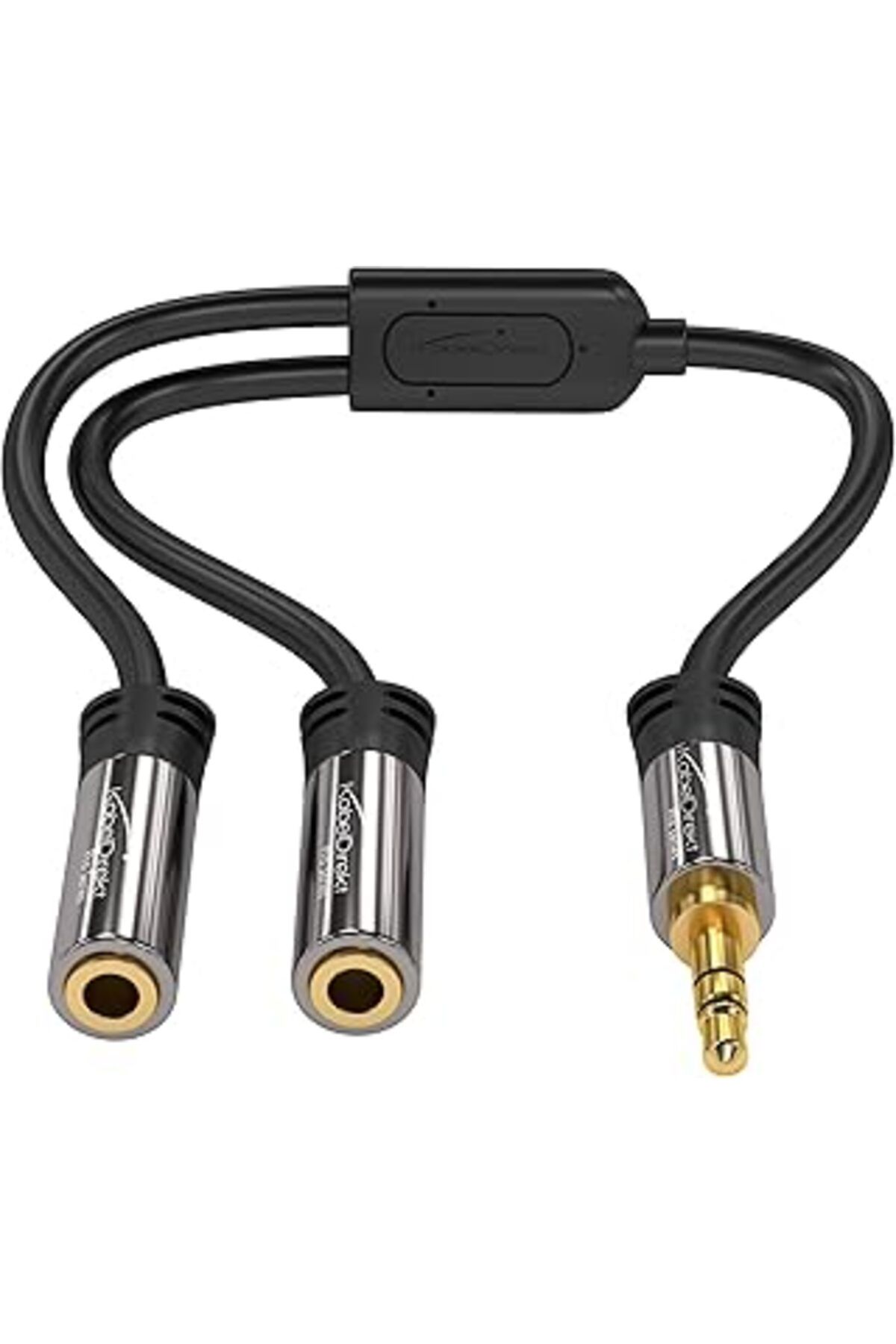 ASİTAN Kabeldirekt – 3,5Mm Y Adaptörü Ve Jak Ayırıcı Ve Aux Dağıtıcı (1 × 3,5Mm Fiş – 2 × 3,5Mm Soket, Iki