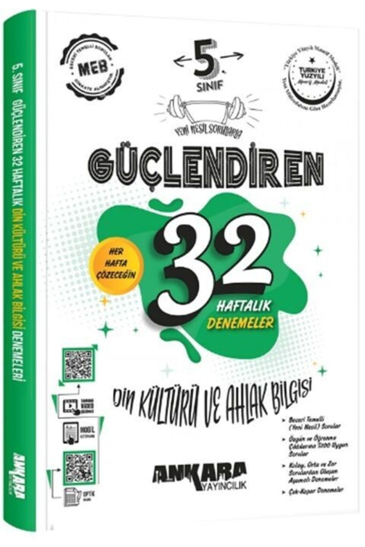 Ankara Kitap Merkezi 5. Sınıf Din Kültürü ve Ahlak Bilgisi Güçlendiren 32 Haftalık Denemeleri Ankara Yayıncılık