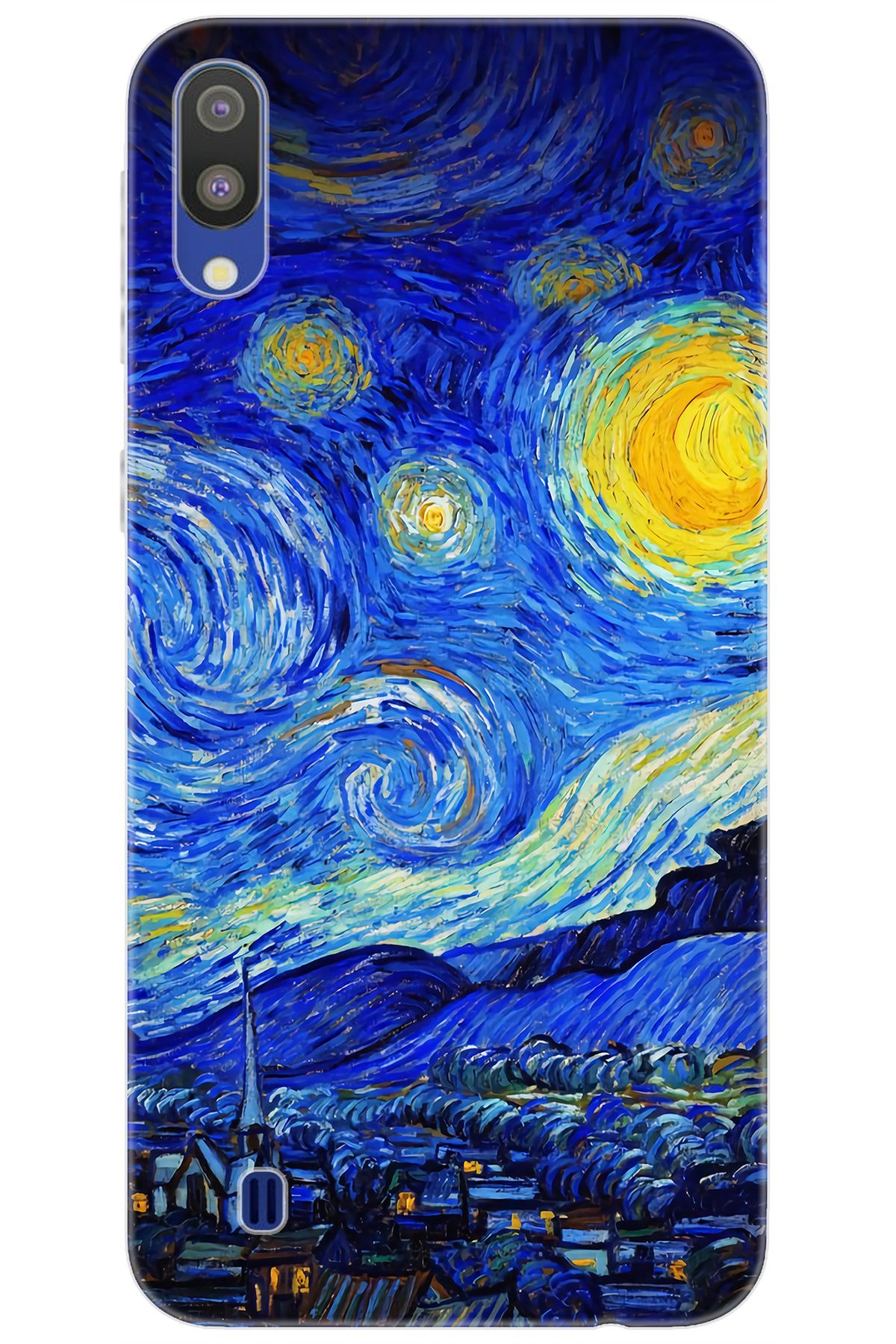 Ceppare Samsung Galaxy M10 (SM-M105F) Uyumlu Kılıf Silikon Starry Night Yıldızlı Gece STK:757 CP-4qKO5Qz