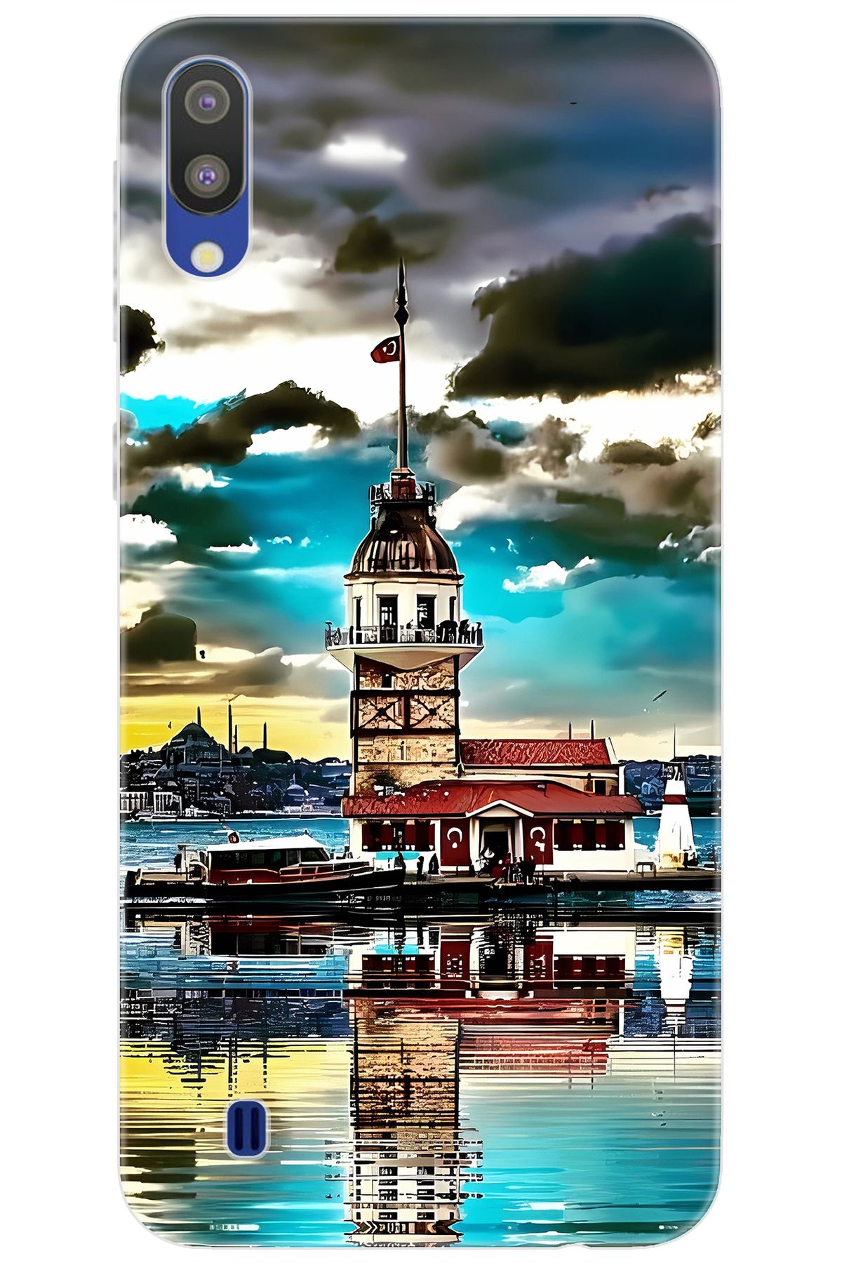 Ceppare Samsung Galaxy M10 (SM-M105F) Uyumlu Kılıf Desen Baskılı Silikon Kız Kulesi STK:692 CP-gaSZk0R