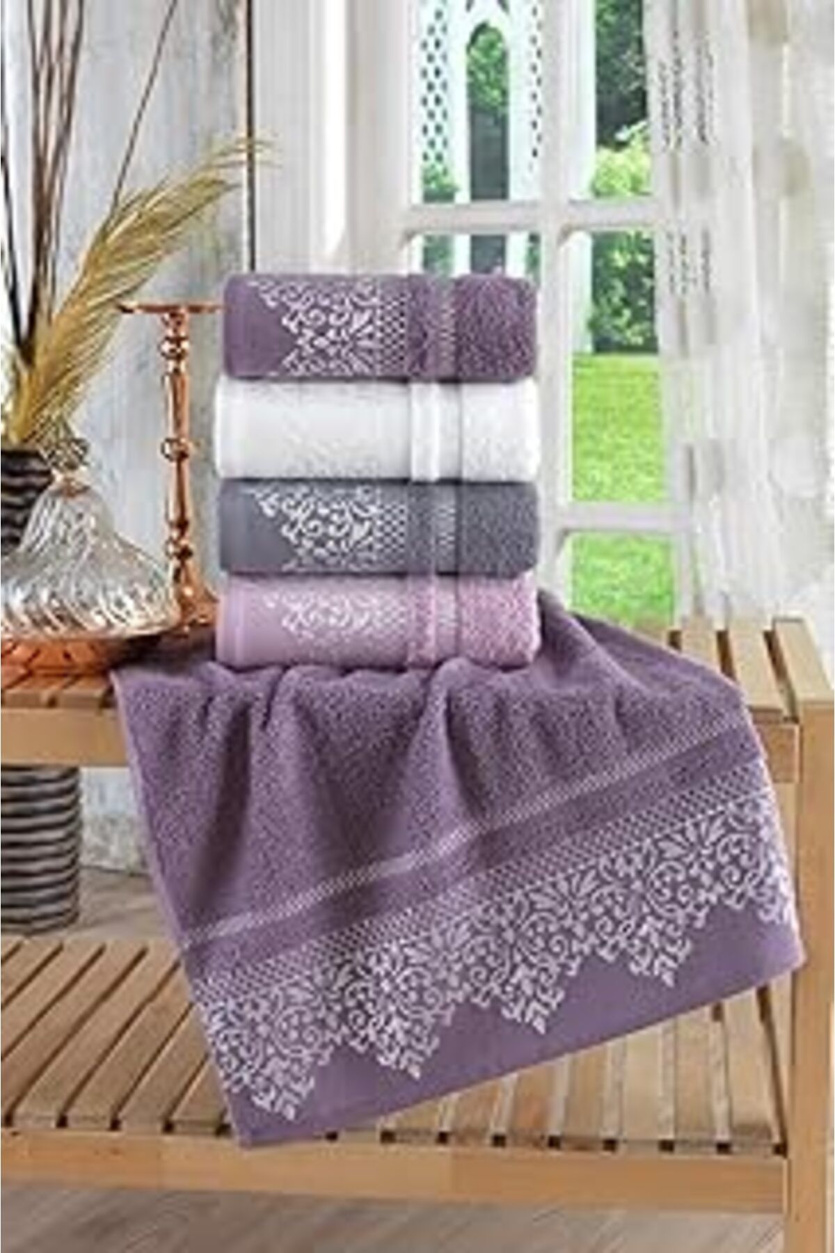 Qedii Damask 4'Lü 50X90 Cm El&Yüz Havlu Seti |%100 Pamuklu