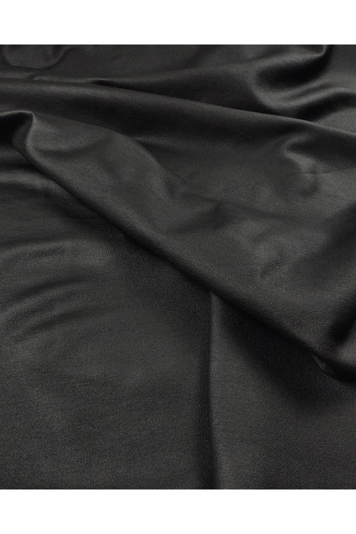 Kumaş Parça-TEK EN Tok negru învelit tricotat interlock elastic (lățime 95 cm x lungime 270 cm) 5