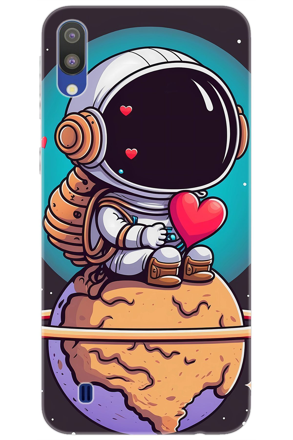 Ceppare Samsung Galaxy M10 (SM-M105F) Uyumlu Kılıf Desen Baskılı Silikon Astronot Serisi STK:1007 CP-3h07MiN