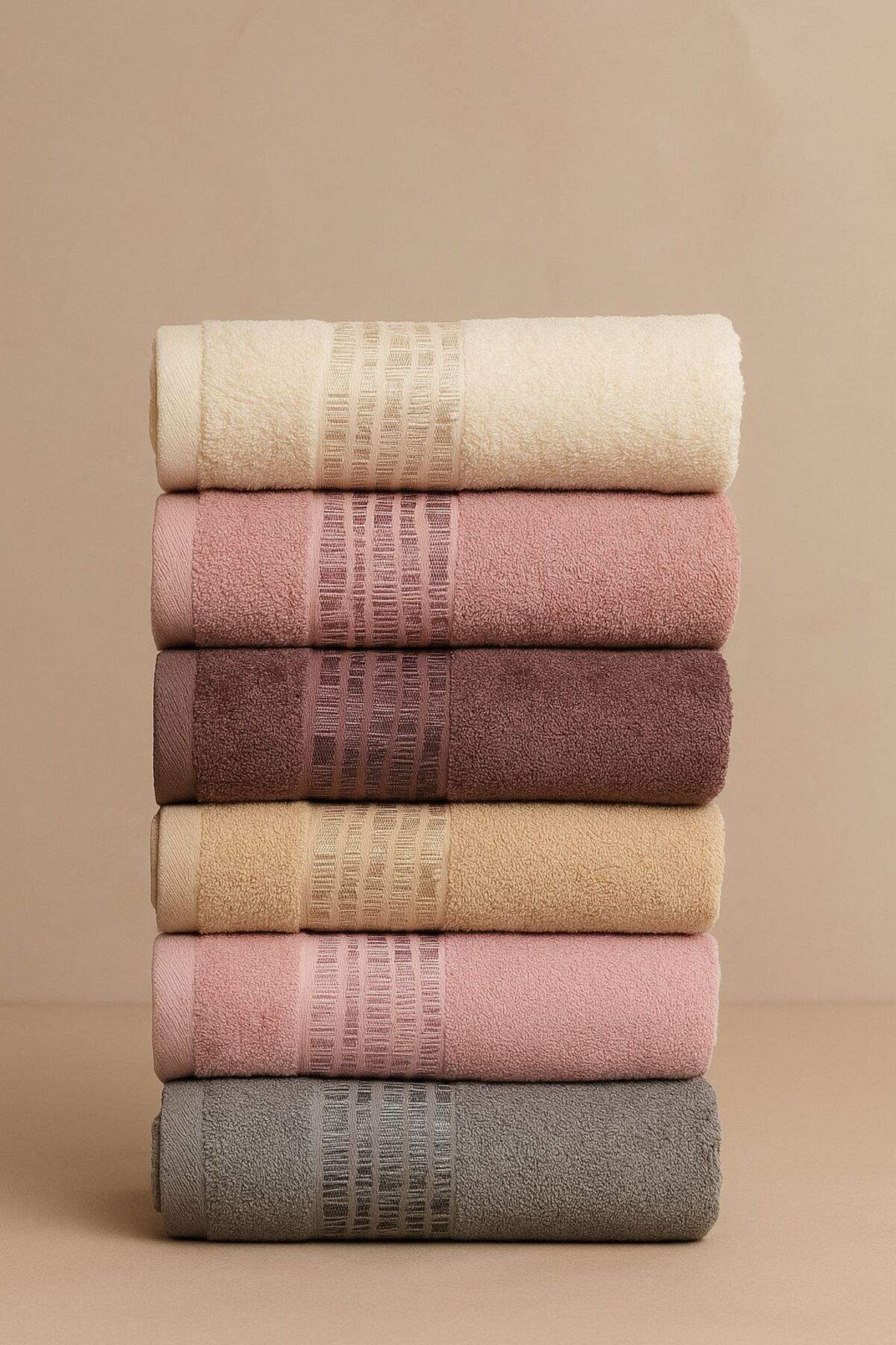 MiraTekstilÜrünleri Happy Cotton %100 Pamuk El Yüz Havlusu(Krem,Pembe,Cappuccino,Toz Pembe,Gri,Kahve)