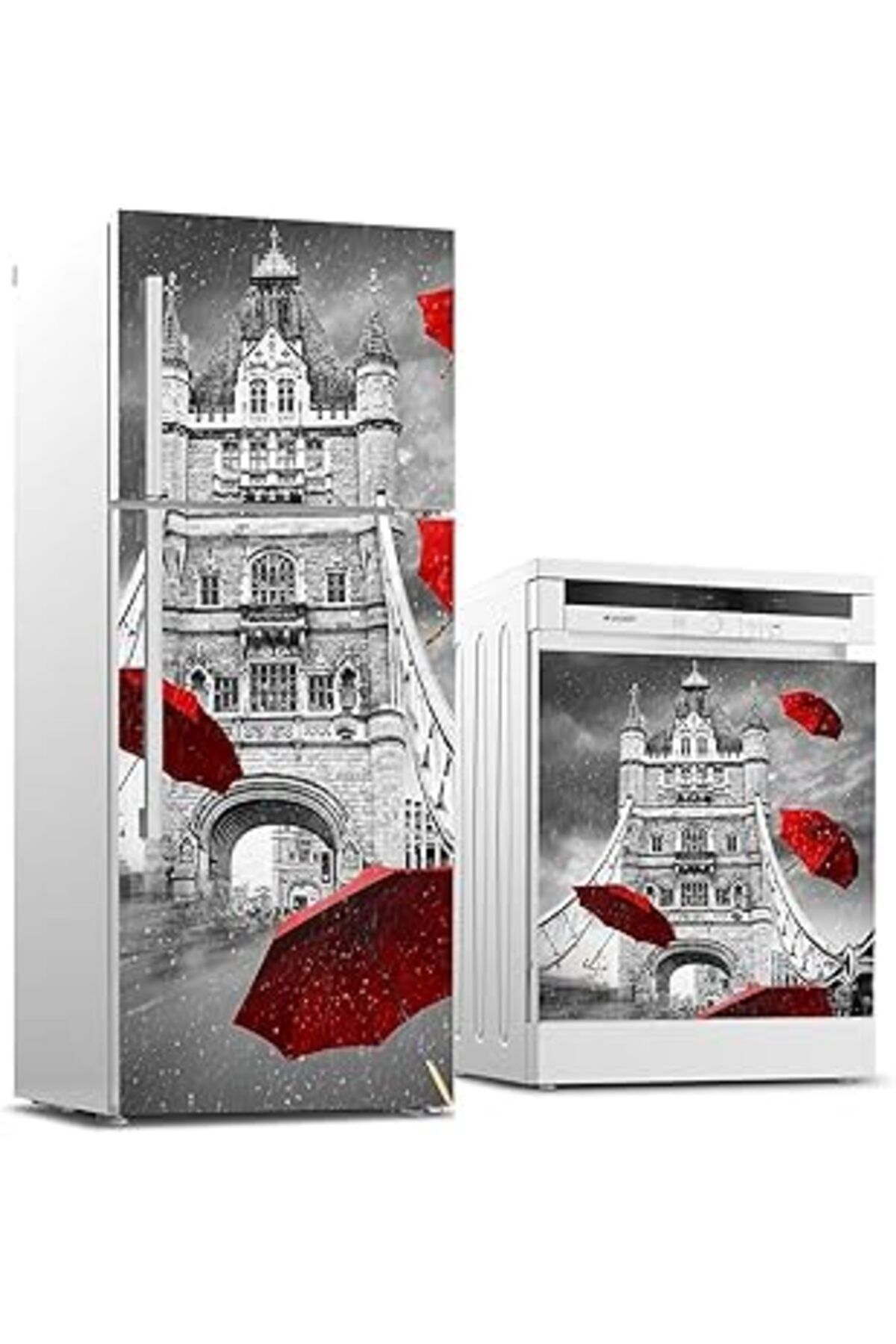 NETWORK ART Buzdolabı Ve Bulaşık Makinası Beyaz Eşya Sticker Kaplama England