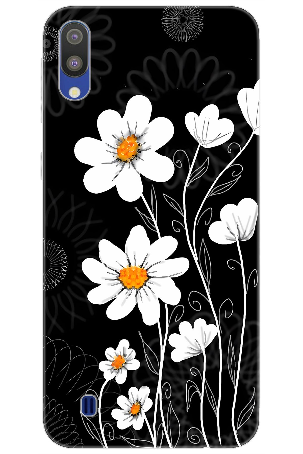 Ceppare Samsung Galaxy M10 (SM-M105F) Uyumlu Kılıf Desen Baskılı Silikon Papatya STK:693 CP-n97ptTV