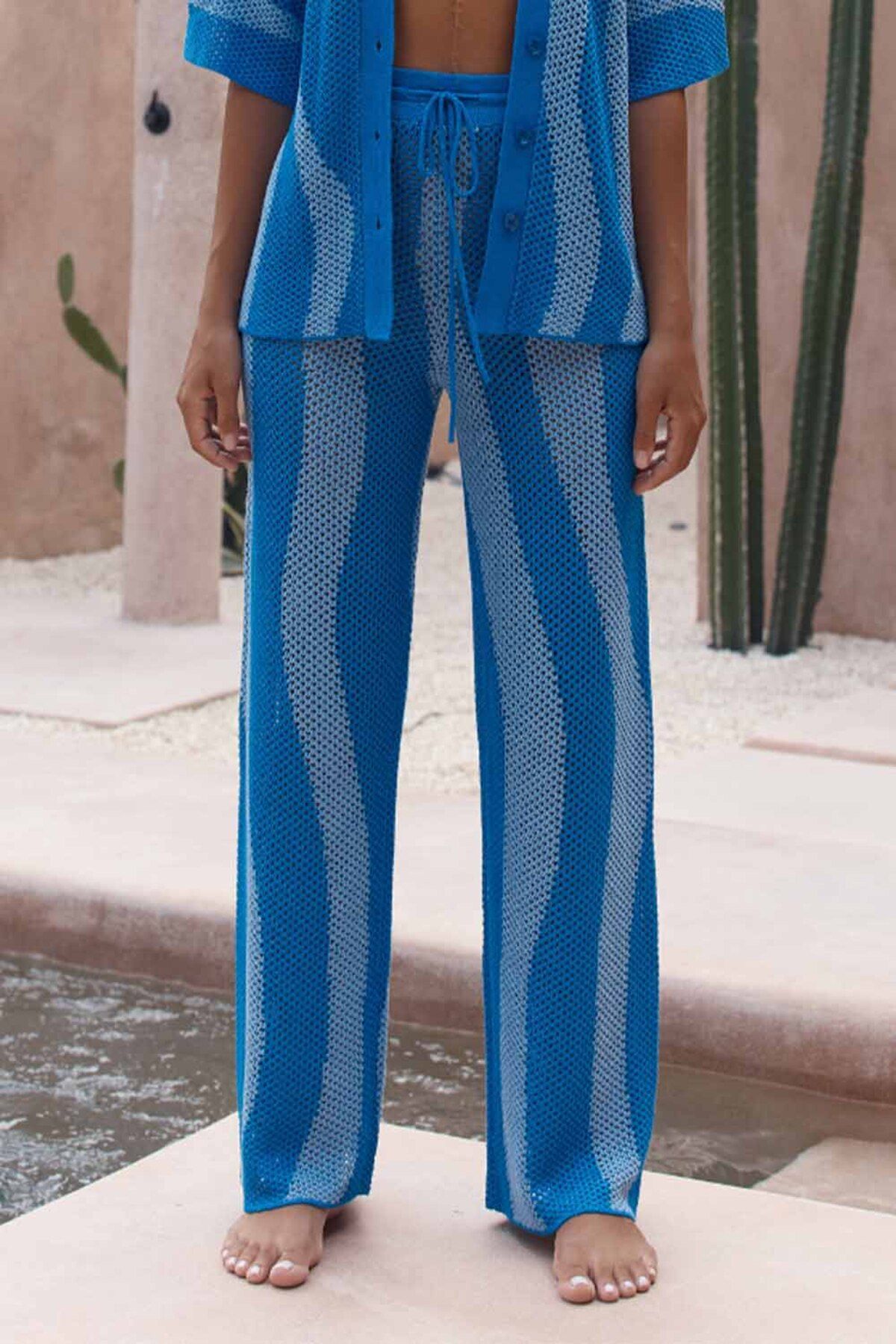 American Rag Cie Zanzibar Pant: Rahat Fit, İddialı Dantel Triko ile Plajda Şıklık ve Konfor