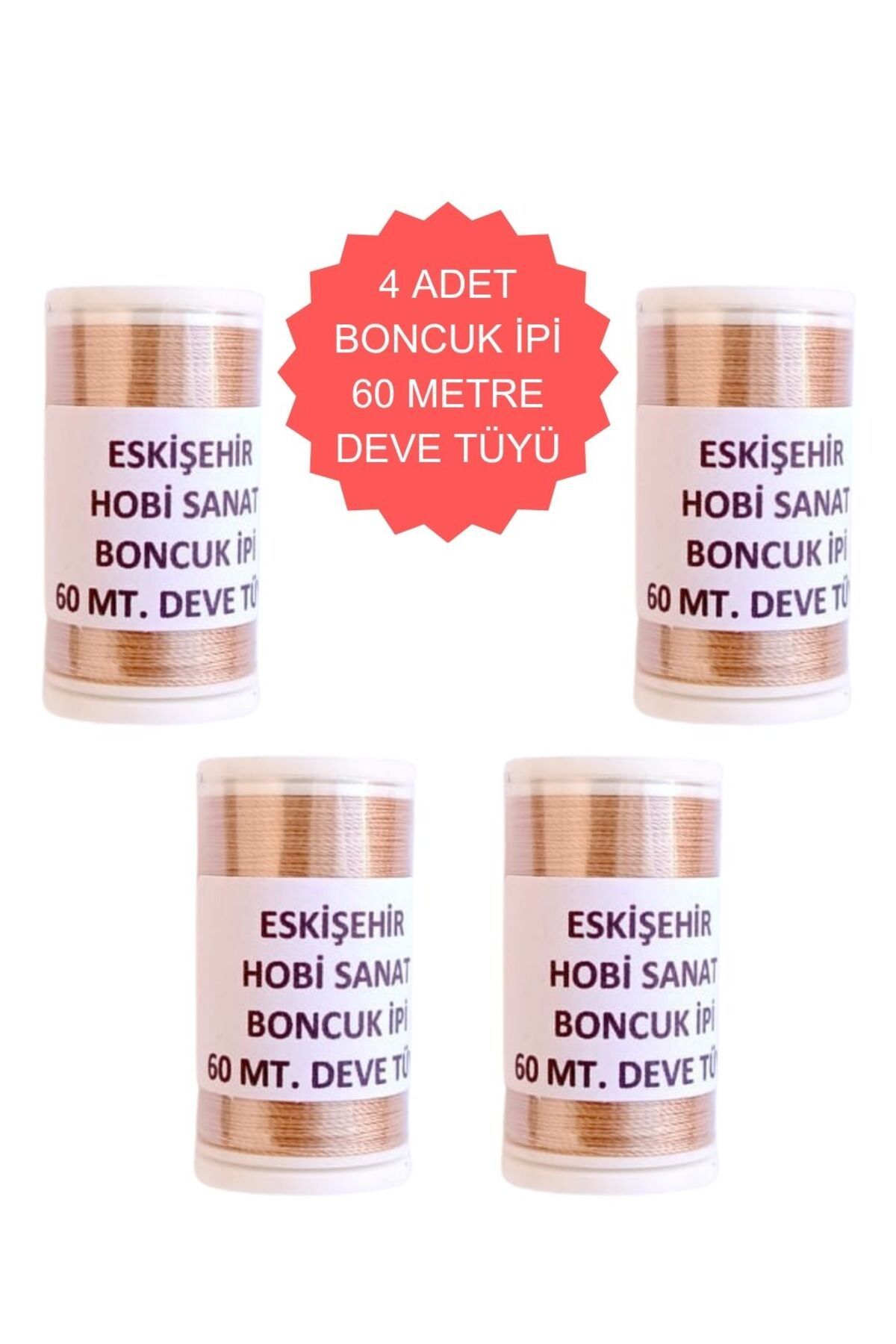 Eskişehir hobi sanat 4 Adet 60 Metre Deve Tüyü Renk Kum Boncuk ipi Boncuk İşleme ipi Miyuki ipi