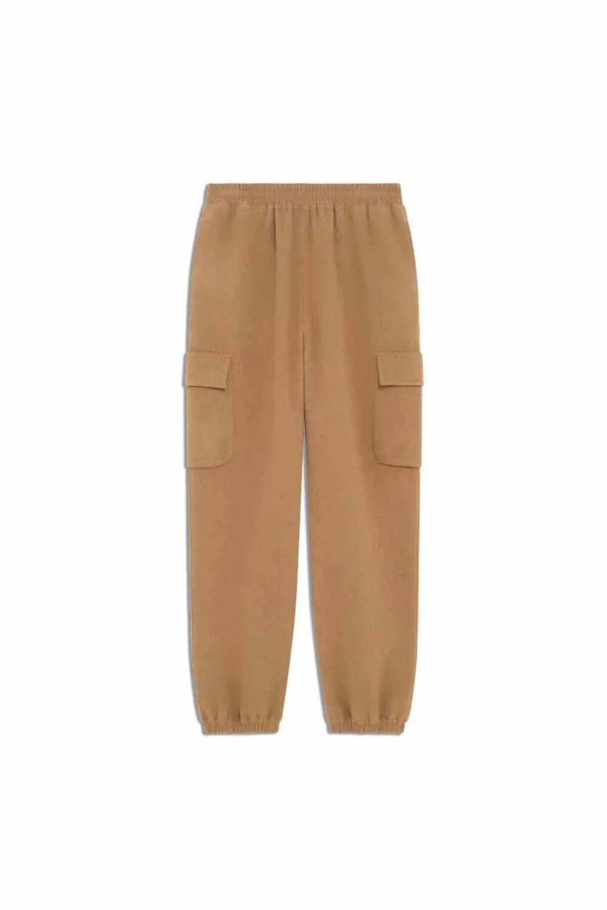 American Rag Cie Rahat ve Şık Le Pantalon Cargo Laine - Kamelya Renkli Yün Karışımlı Pantolon