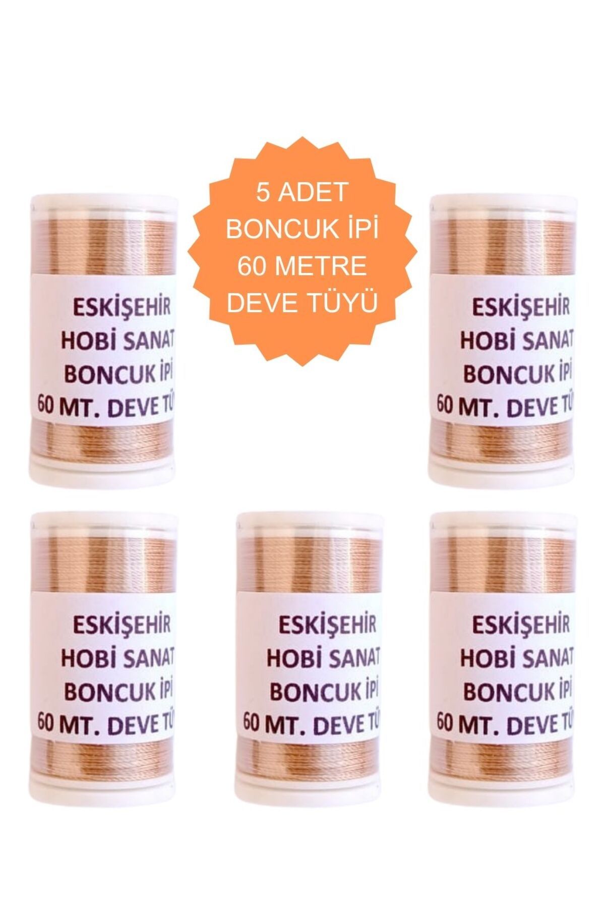 Eskişehir hobi sanat 5 Adet 60 Metre Deve Tüyü Renk Kum Boncuk ipi Boncuk İşleme ipi Miyuki ipi