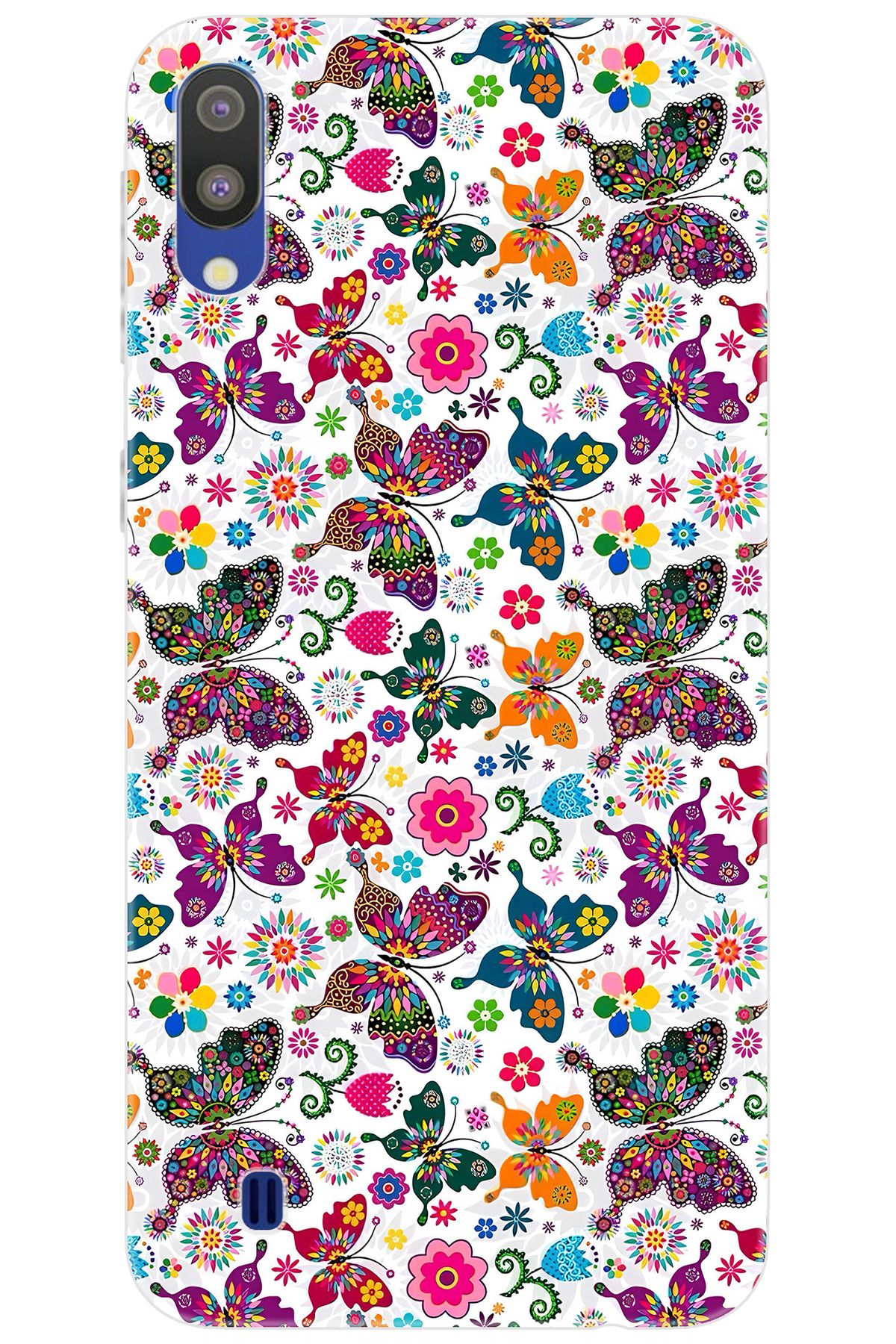 Ceppare Samsung Galaxy M10 (SM-M105F) Uyumlu Kılıf Desen Baskılı Silikon Kelebek STK:700 CP-fDtljG5