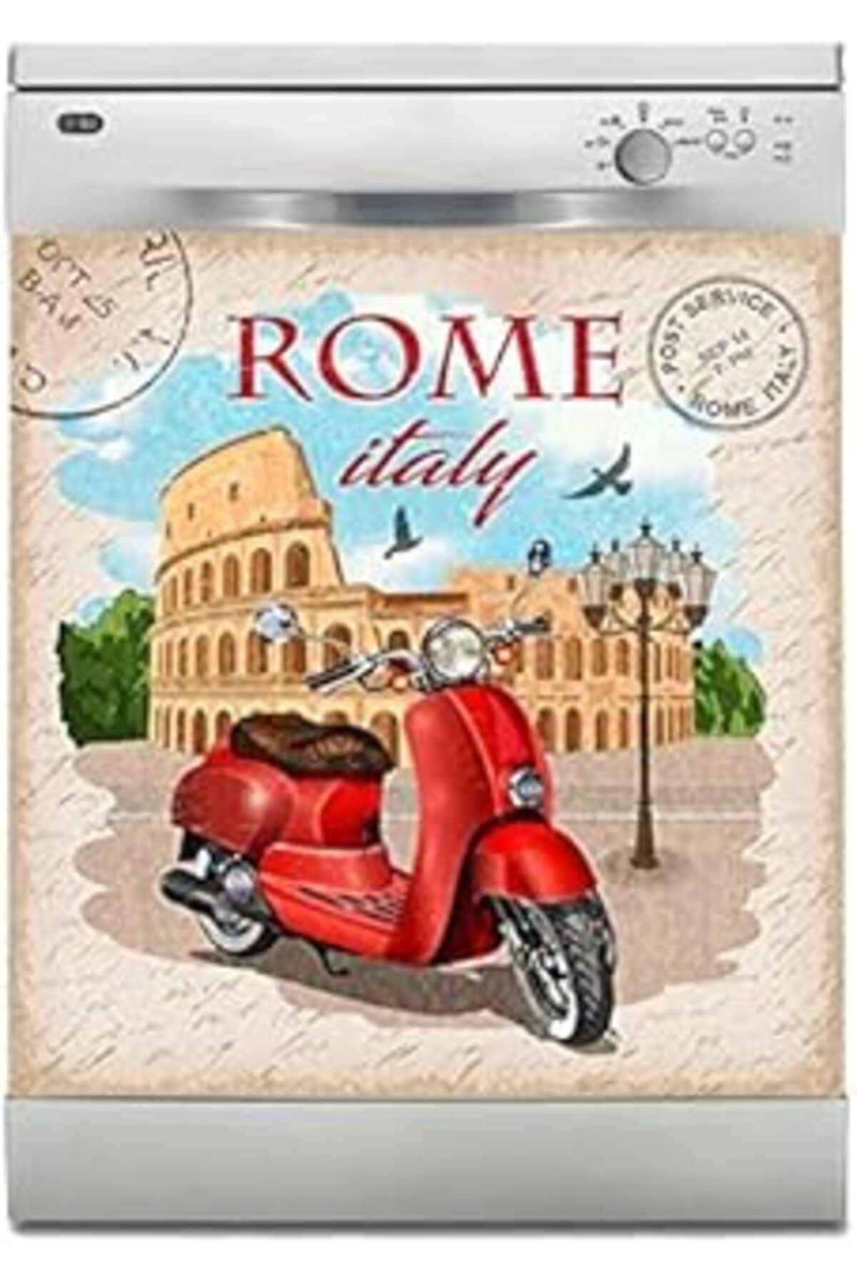 Pazarcan Bulaşık Makinesi Sticker Kaplama Beyaz Eşya Kaplama Rome İtaly