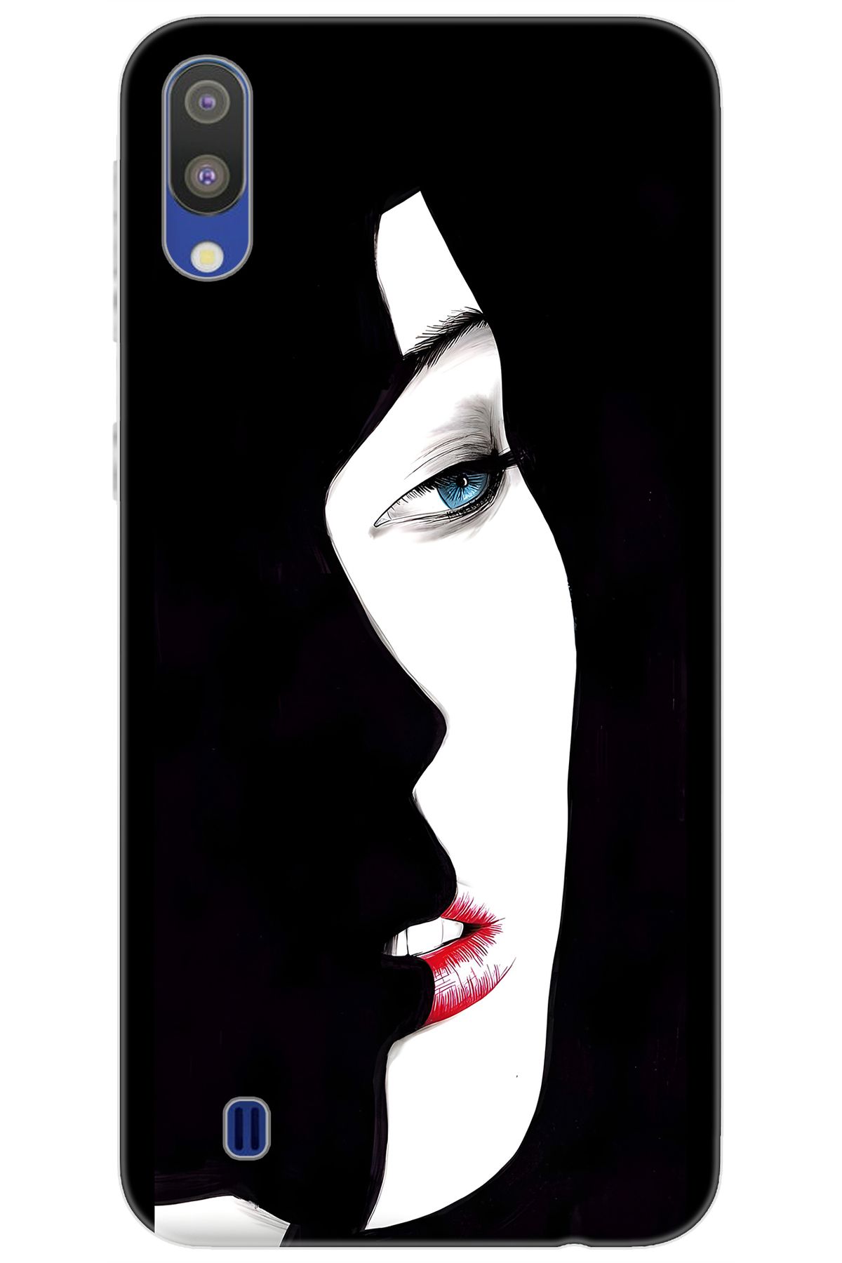 Ceppare Samsung Galaxy M10 (SM-M105F) Uyumlu Kılıf Desen Baskı Silikon Siyah Beyaz Kadın STK:635 CP-ecwcInz