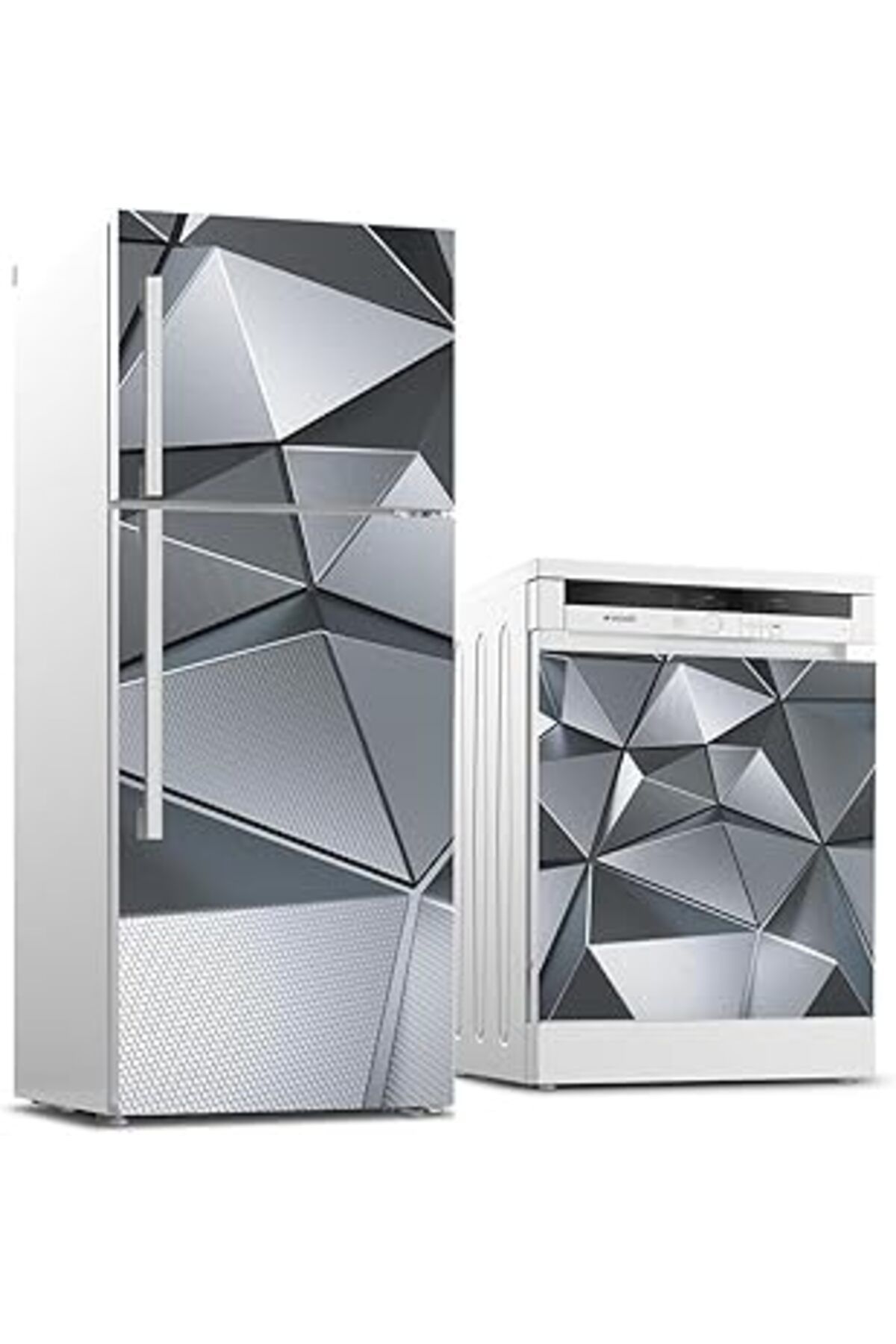 NETWORK ART Buzdolabı Ve Bulaşık Makinası Beyaz Eşya Sticker Kaplama 3D Metal