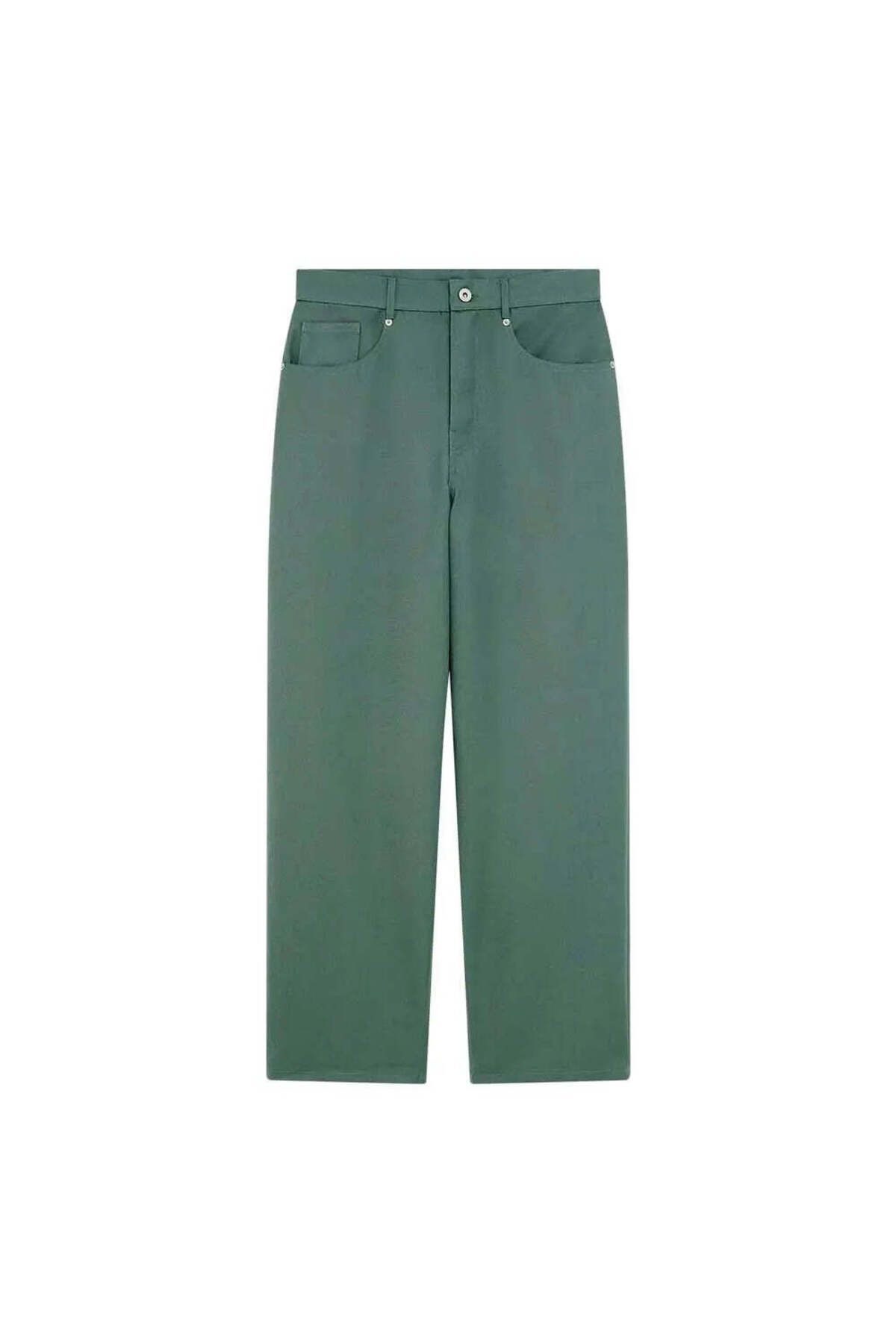 American Rag Cie Su Yeşili 5 Cep Düşük Bel Le Pantalon Baggy Pantolon - Yün Karışımlı