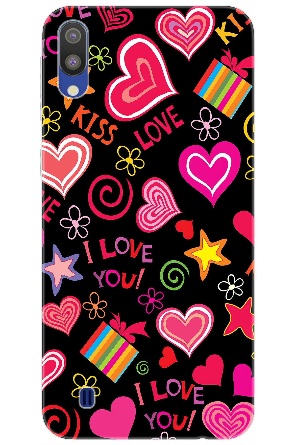 Ceppare Samsung Galaxy M10 (SM-M105F) Uyumlu Kılıf Desen Baskılı Silikon Kıss Love STK:265 CP-vasUKZB
