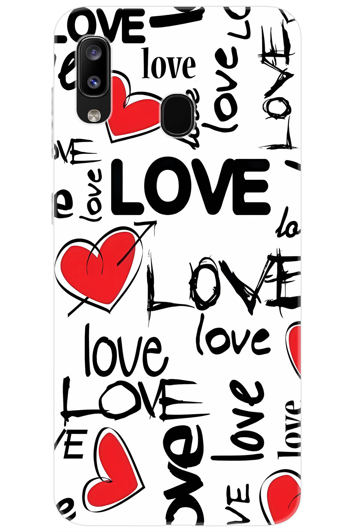 Ceppare Samsung Galaxy M10S (SM-M107F) Uyumlu Kılıf Desen Baskılı Silikon Love Kalpler STK:638 CP-xHk3csT