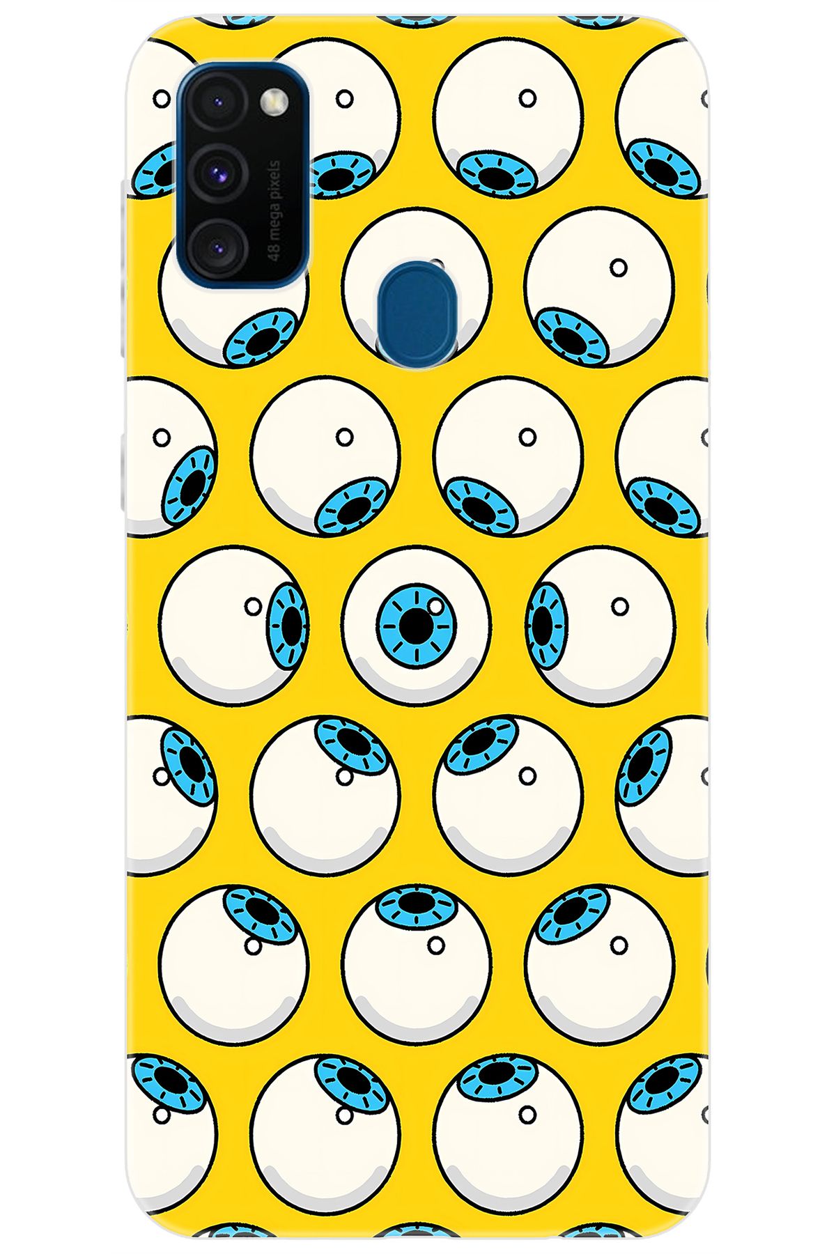 Ceppare Samsung Galaxy M30S (SM-M307F) Uyumlu Kılıf Desen Baskılı Silikon Gözler STK:619 CP-hfGicBG