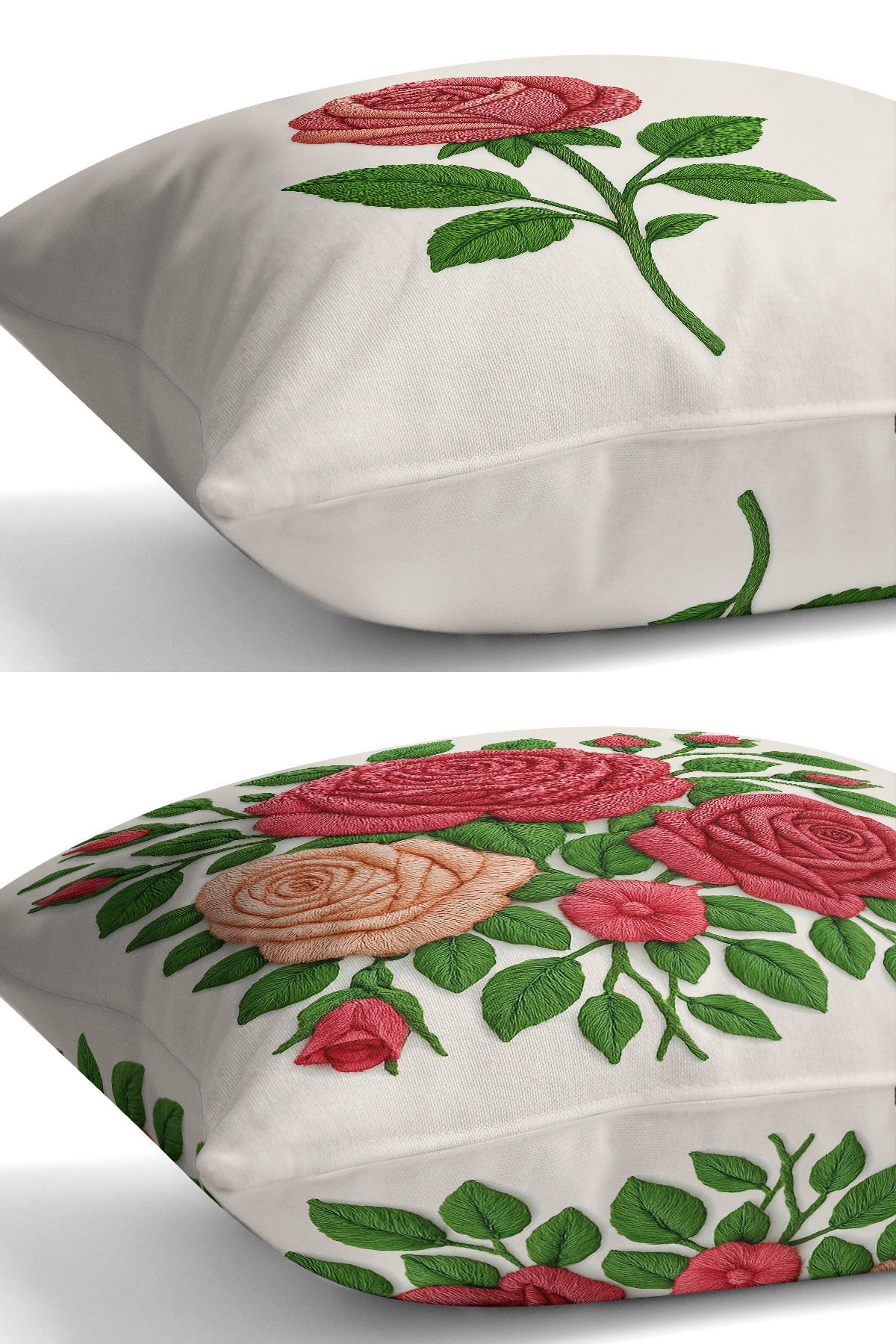 Bertille Home-Set de 3 huse de pernă cu imprimare digitală pe două părți (aspect de broderie cu model de puncție) 6