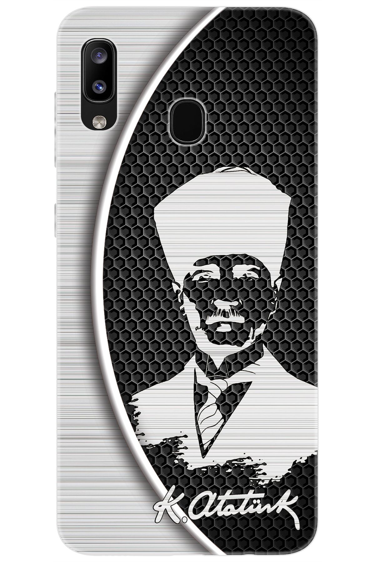 Ceppare Samsung Galaxy M10S (SM-M107F) Uyumlu Kılıf Desen Baskılı Silikon Atatürk Tasarım STK:398 CP-Cbil3Oj