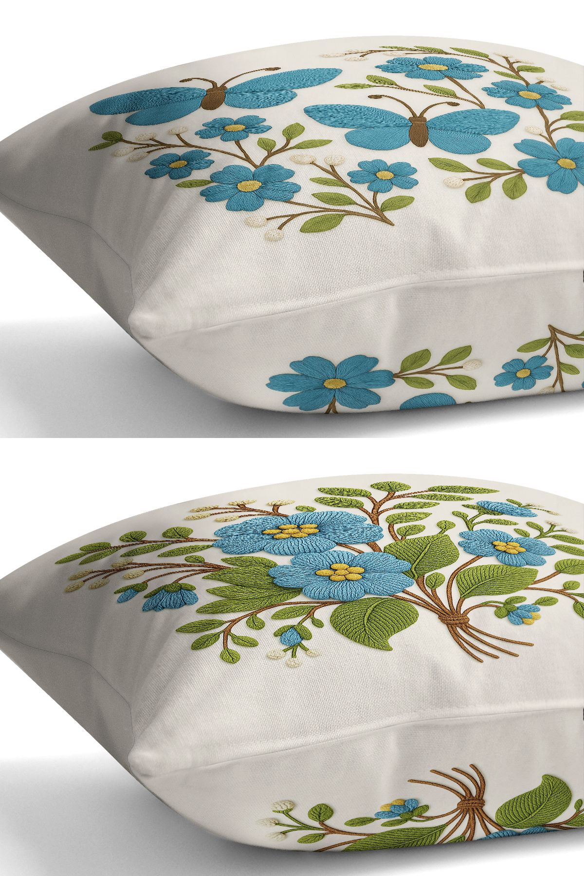 Bertille Home-Set de 3 huse de pernă cu imprimare digitală pe două părți (aspect de broderie cu model de puncție) 6