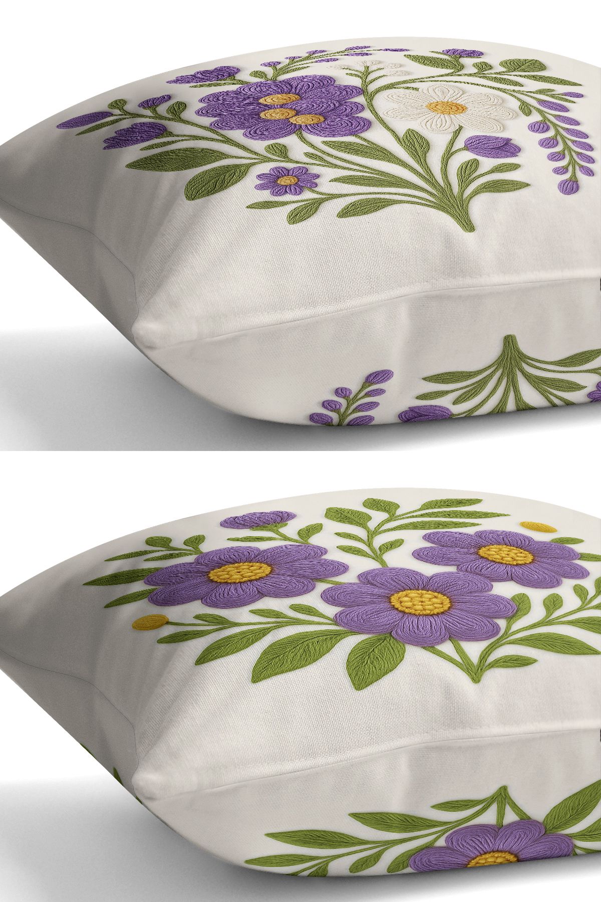 Bertille Home-Set de 3 huse de pernă cu imprimare digitală pe două părți (aspect de broderie cu model de puncție) 6