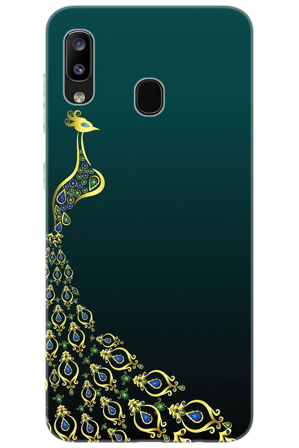 Ceppare Samsung Galaxy M10S (SM-M107F) Uyumlu Kılıf Desen Baskılı Silikon Tavus Kuşu STK:540 CP-dc6Js7D