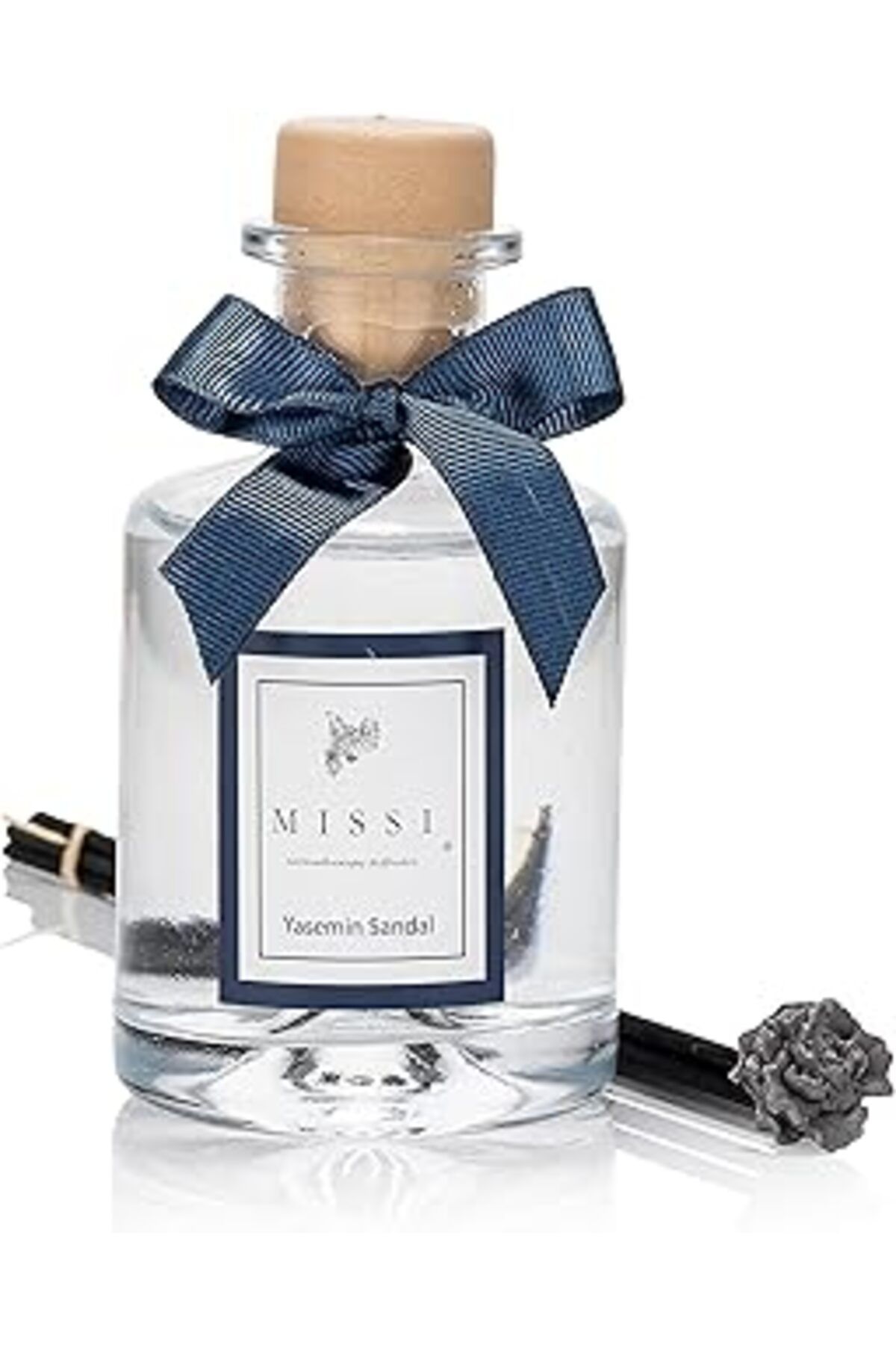 Mu Art Ahşap 200 ml Silindir Şişe Yasemin Sandal Oda Kokusu