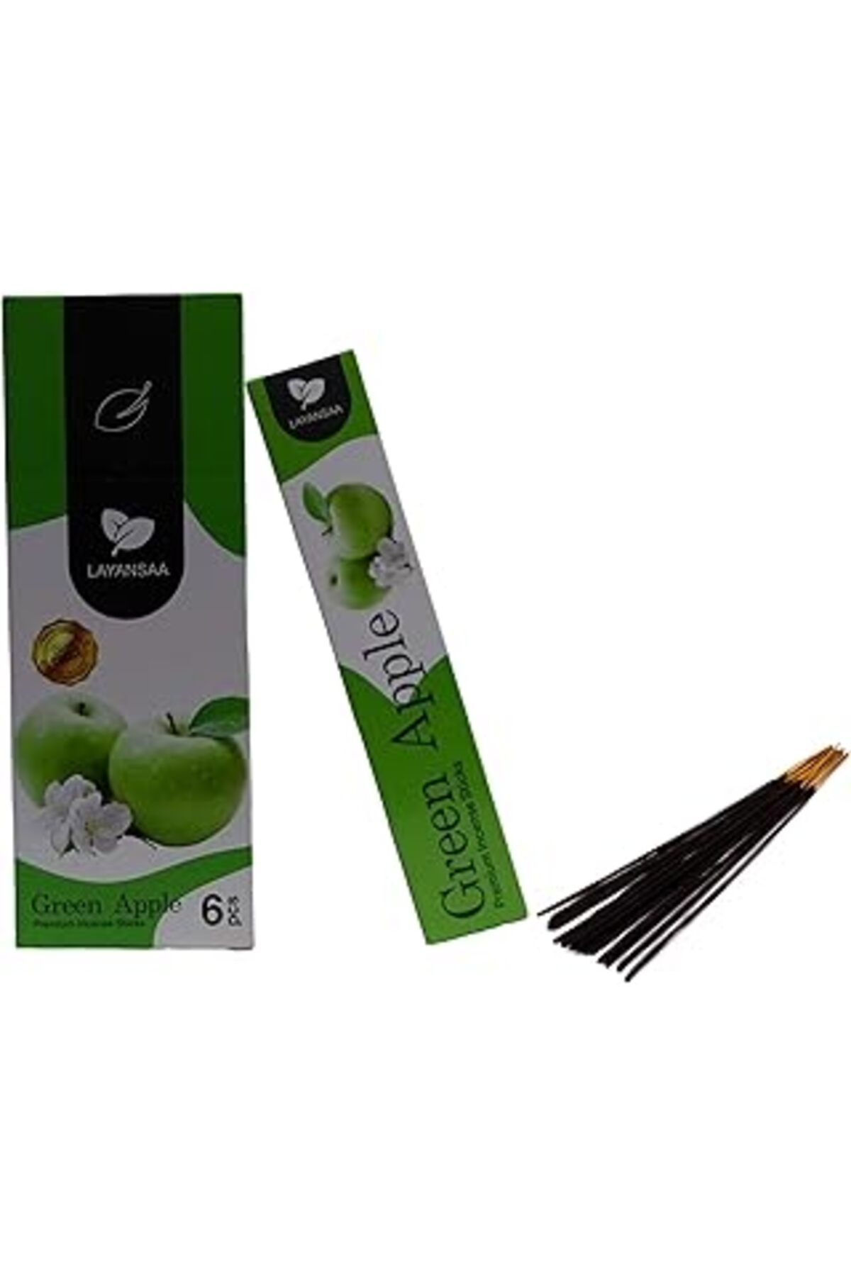 Mu Art Ahşap Layansaa Yeşil Elma (GREEN APPLE) Kokusu Özel Aroma Kokusu Agarbatti Arınma 20 Adet 1 Paket Çubuk T