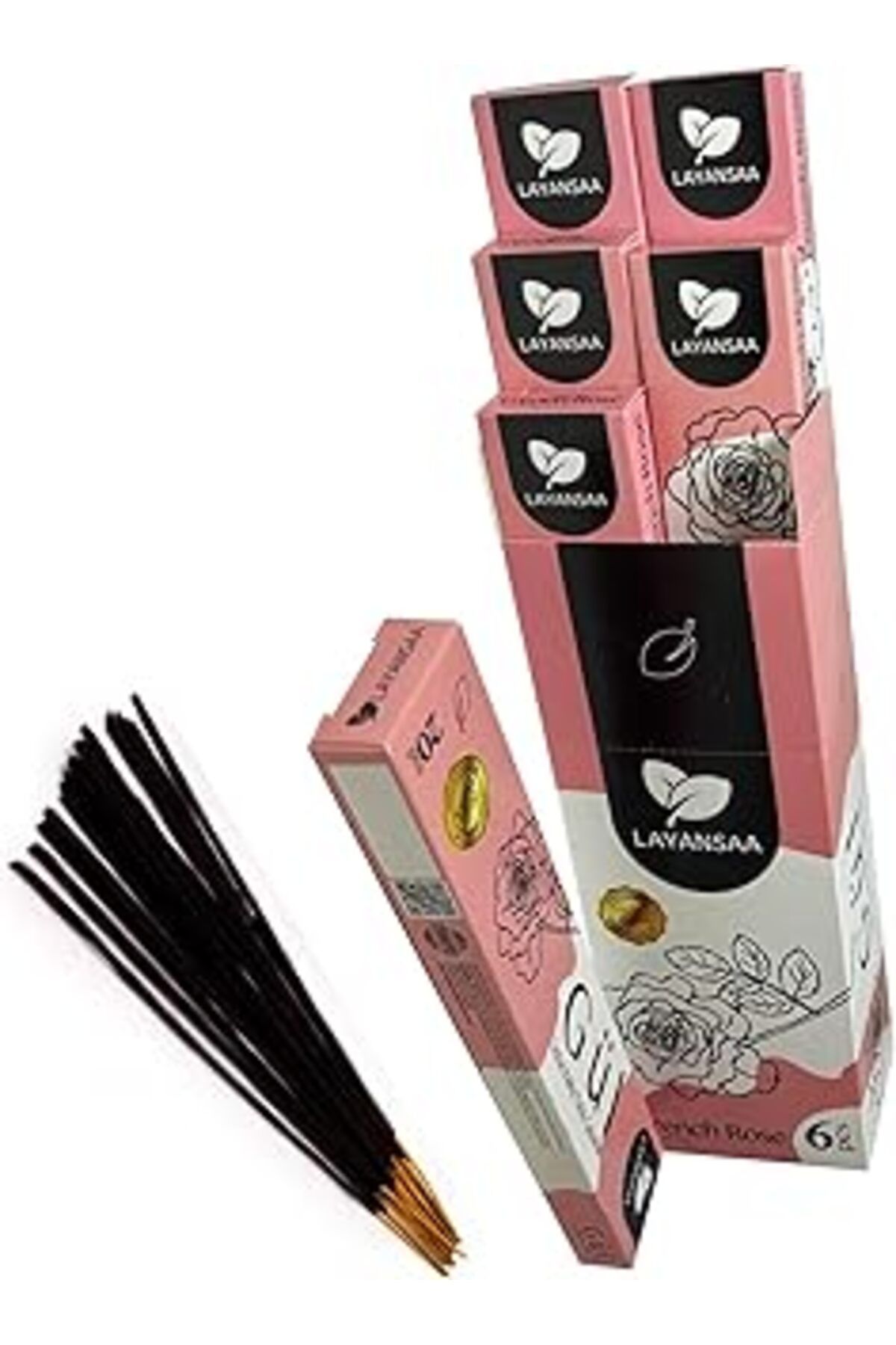Mu Art Ahşap Layansaa French Rose (KIRMIZI GÜL - GULAB) Kokusu Agarbatti Özel Aroma Kokusu 20 Adet 1 Paket Çubuk