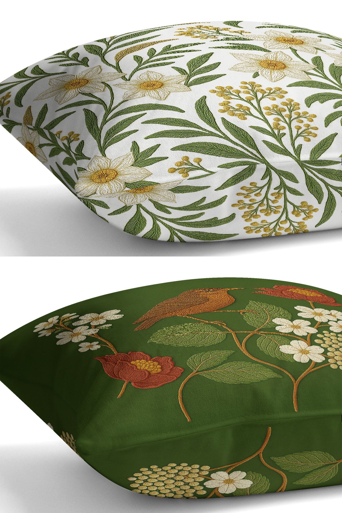 Bertille Home-Set de 3 huse de pernă cu imprimare digitală pe două părți (aspect de broderie cu model de puncție) 6