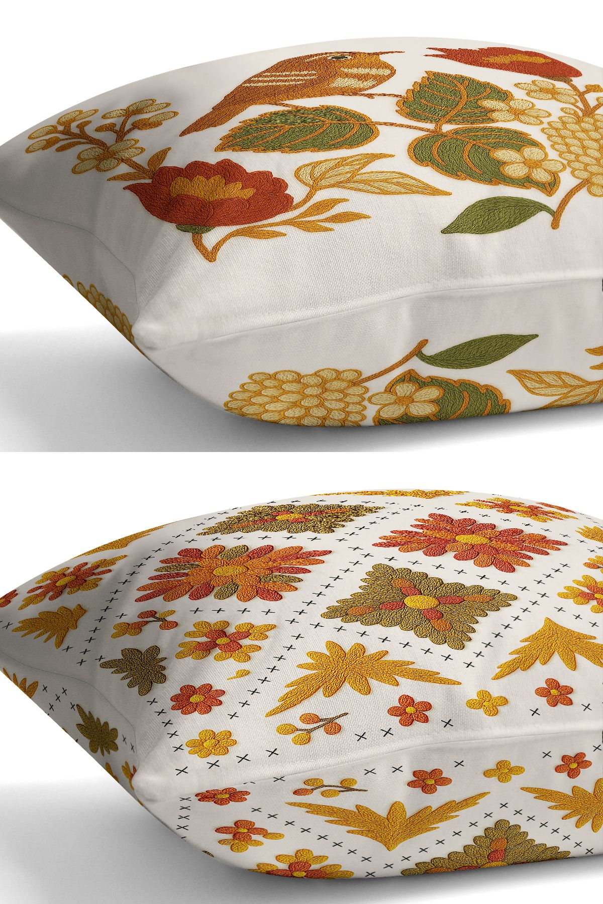 Bertille Home-Set de 3 huse de pernă cu imprimare digitală pe două părți (aspect de broderie cu model de puncție) 6