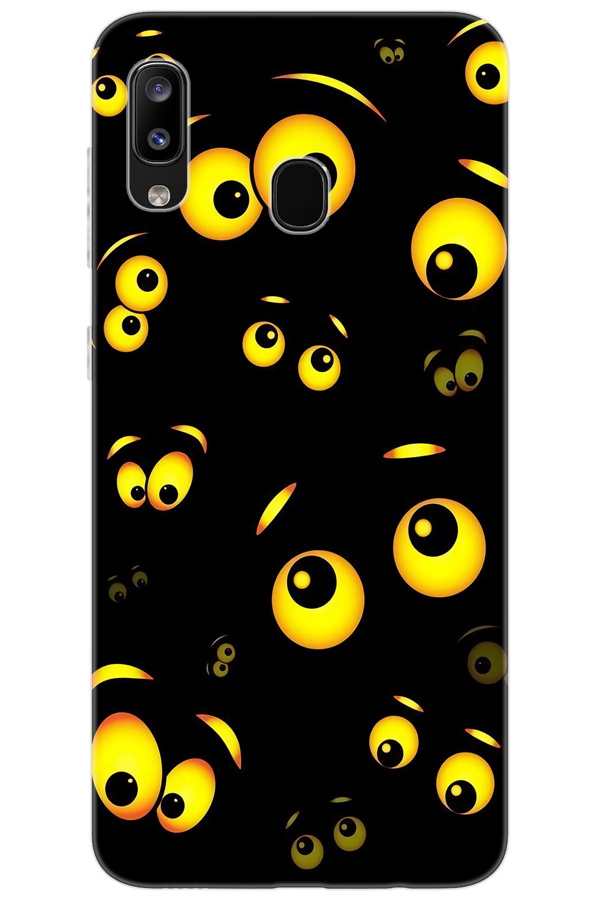 Ceppare Samsung Galaxy M10S (SM-M107F) Uyumlu Kılıf Desen Baskılı Silikon Emoji Gözler STK:746 CP-XWtHXSY