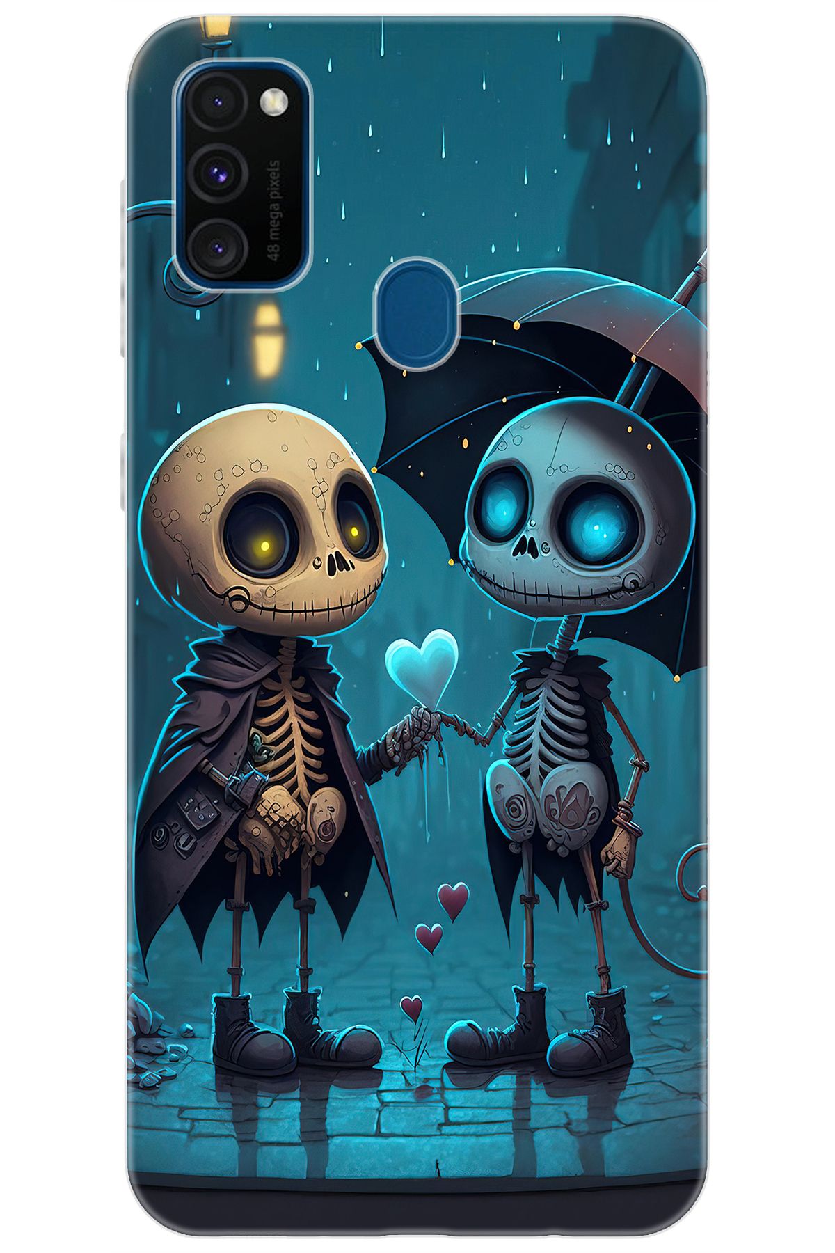 Ceppare Samsung Galaxy M30S (SM-M307F) Uyumlu Kılıf Desen Baskılı Silikon Aşık İskeletler STK:733 CP-OHACZ4U
