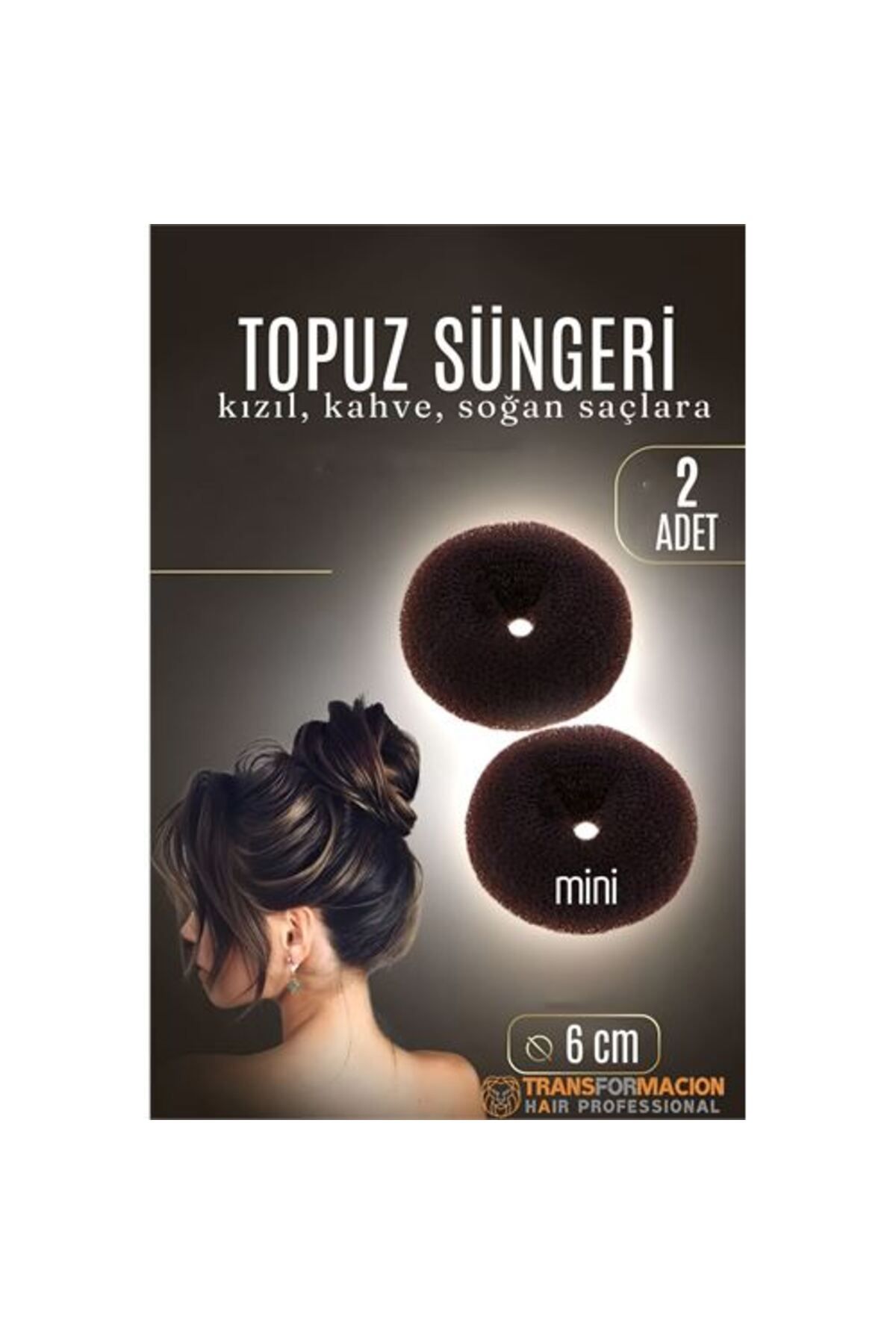 Toptan Bulurum KAHVE Mini Saç Topuz Süngeri 2 ADET 6 CM Çap 2.5 cm Kalınlık