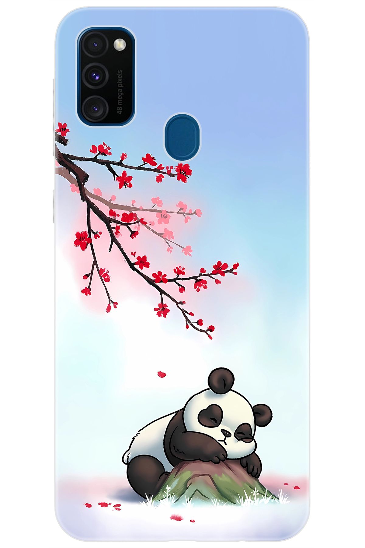 Ceppare Samsung Galaxy M30S (SM-M307F) Uyumlu Kılıf Desen Baskılı Silikon Uyuyan Panda STK:627 CP-zxKlpBu