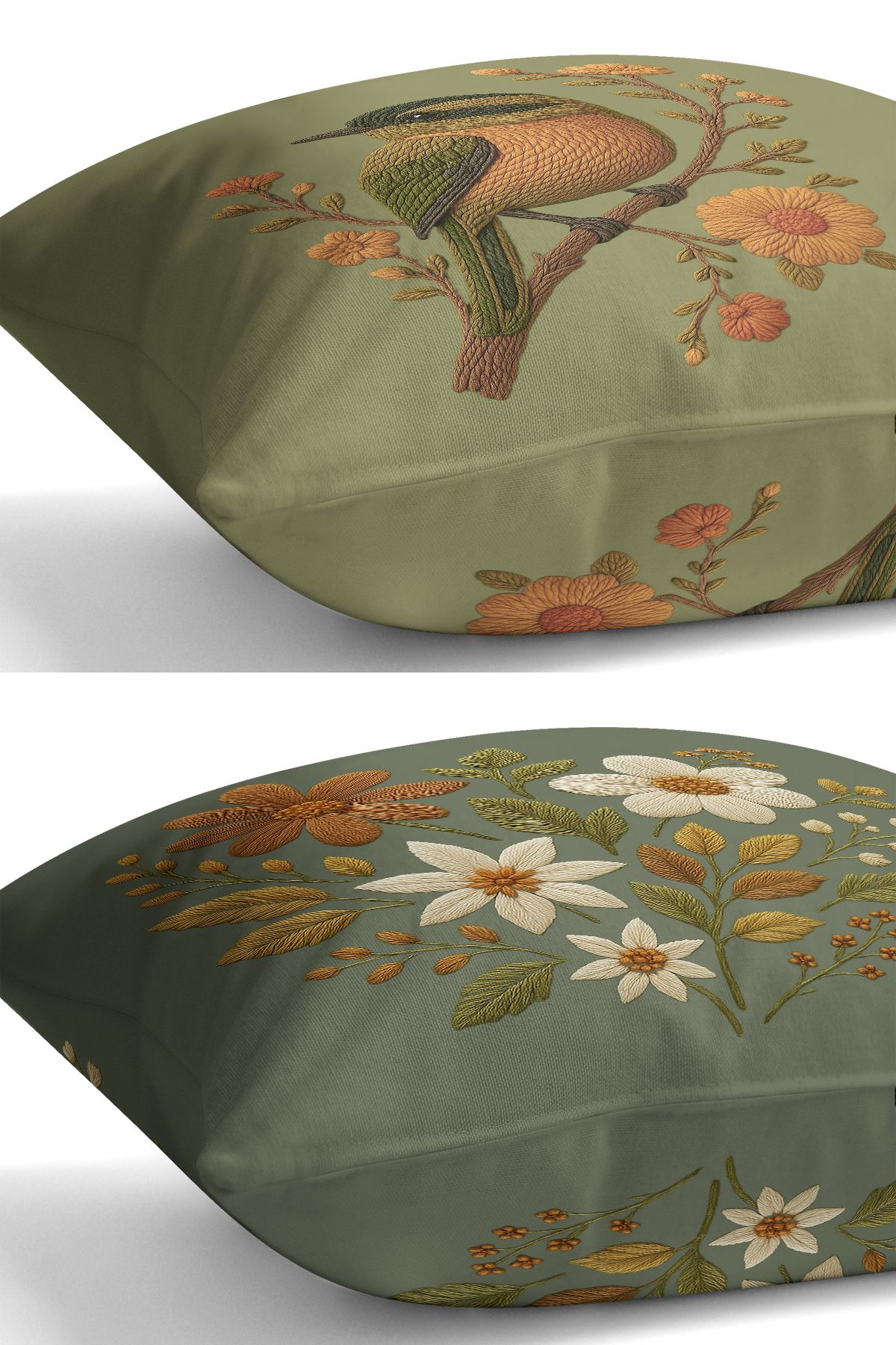 Bertille Home-Set de 3 huse de pernă cu imprimare digitală pe două părți (aspect de broderie cu model de puncție) 6