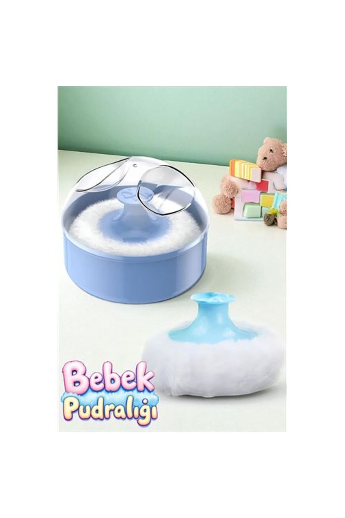 Toptan Bulurum Bebek Pudralığı - Puff Pudralık - Bebek Pudrası Pufu