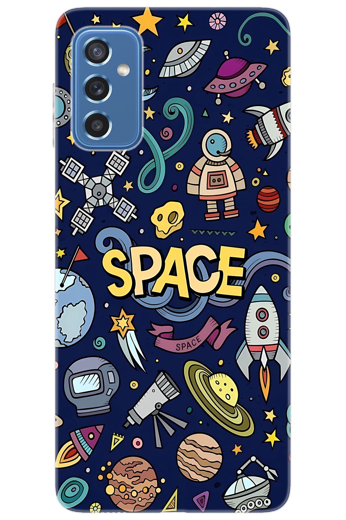 Ceppare Samsung Galaxy M52 (SM-M526B) Uyumlu Kılıf Desen Baskılı Silikon Space STK:623 CP-uM5fvmF