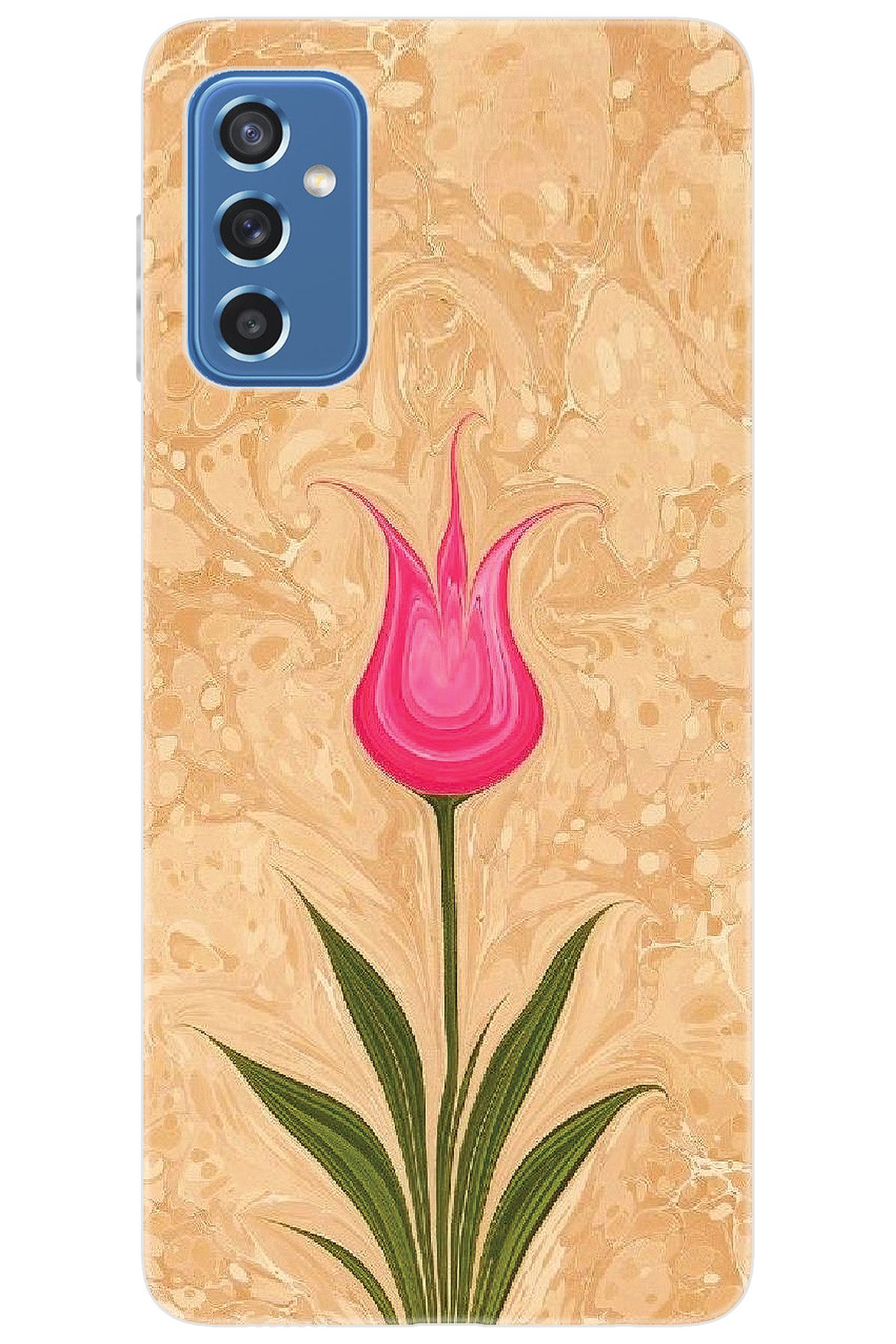 Ceppare Samsung Galaxy M52 (SM-M526B) Uyumlu Kılıf Desen Baskılı Silikon Lale Tasarım STK:544 CP-pegNfw2