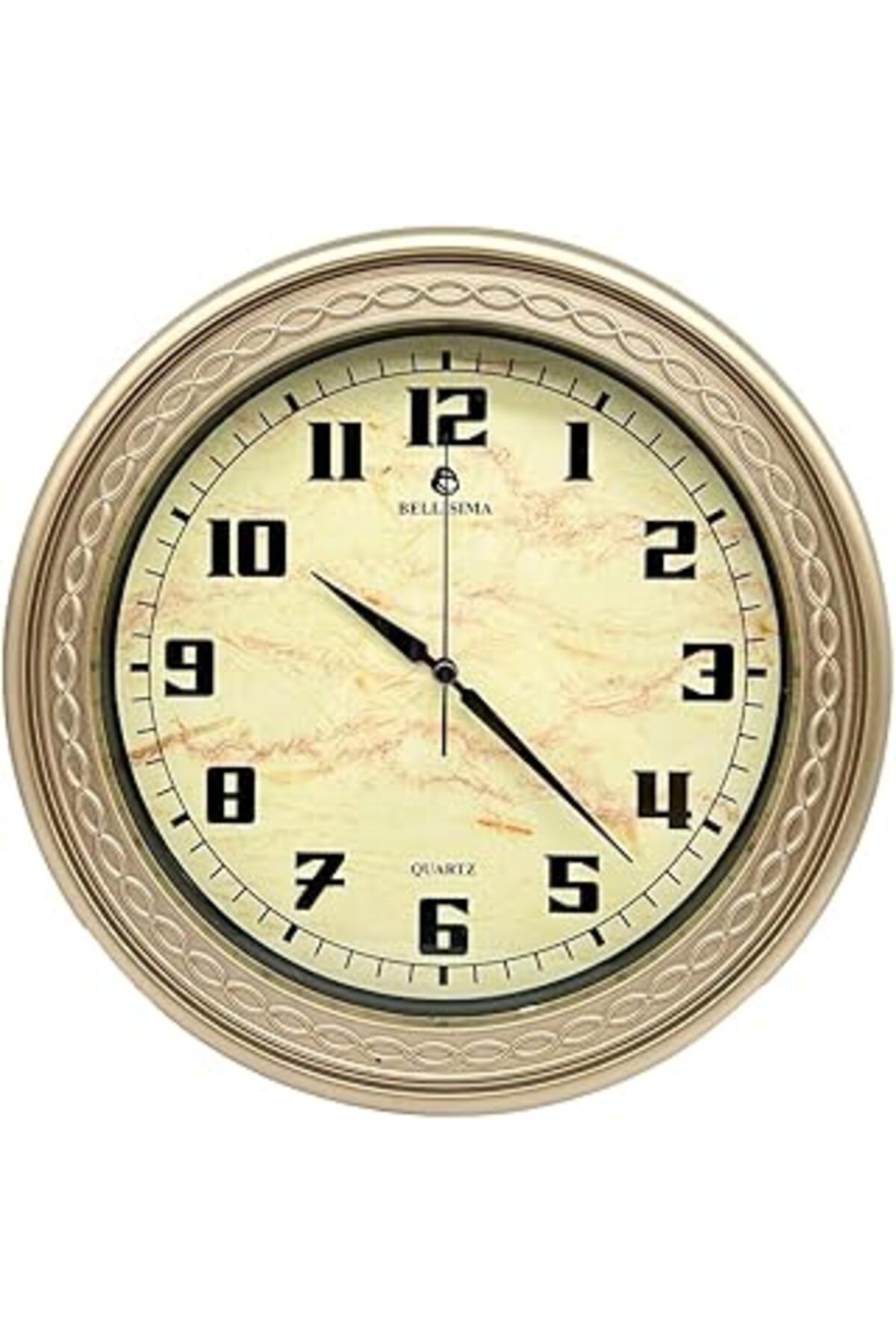 ASİTAN Bellisima Bl-1059 Serisi Klasik Kadran Sessiz Akar 30 Cm Duvar Saati Gold
