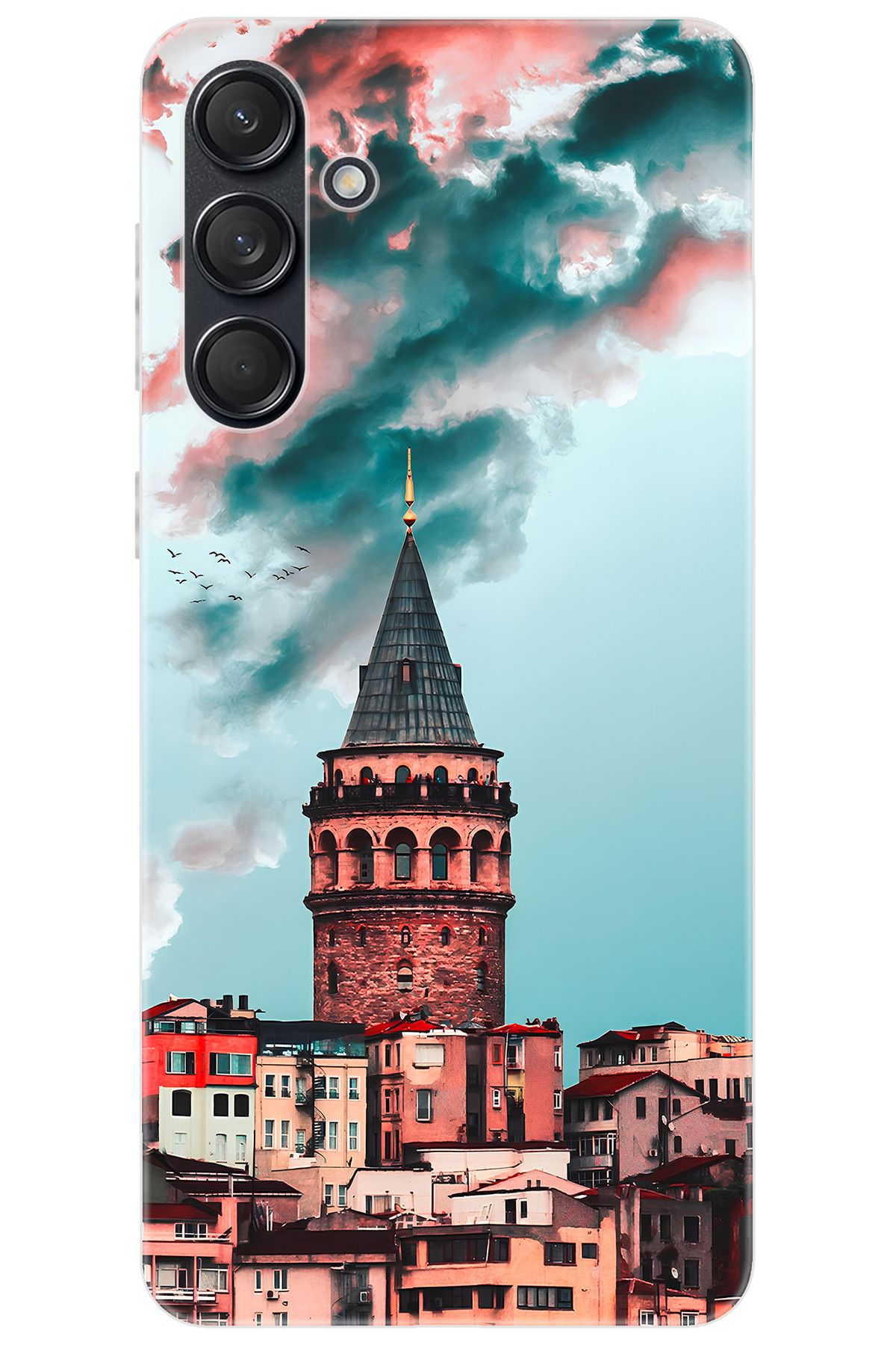 Ceppare Samsung Galaxy M55 (SM-M556B) Uyumlu Kılıf Desen Baskılı Silikon Galata Kulesi STK:688 CP-9BdsQcE