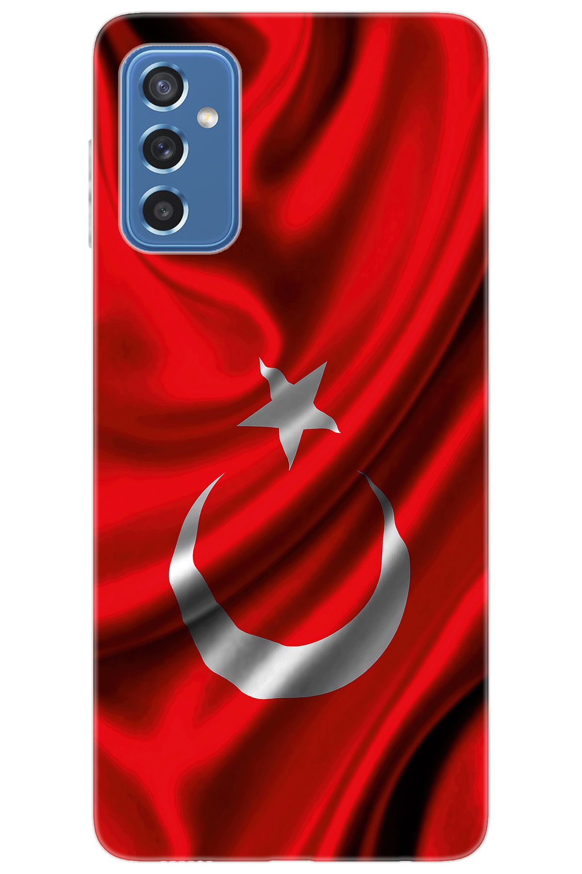 Ceppare Samsung Galaxy M52 (SM-M526B) Uyumlu Kılıf Desenli Silikon Dalgalı Türk Bayrağı STK:369 CP-PzKIZu7
