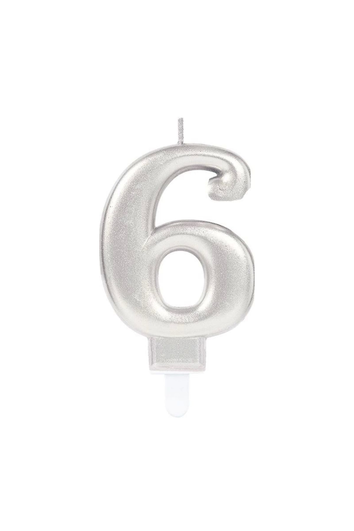 shopwave 6 Rakam Mum Gümüş Renk
