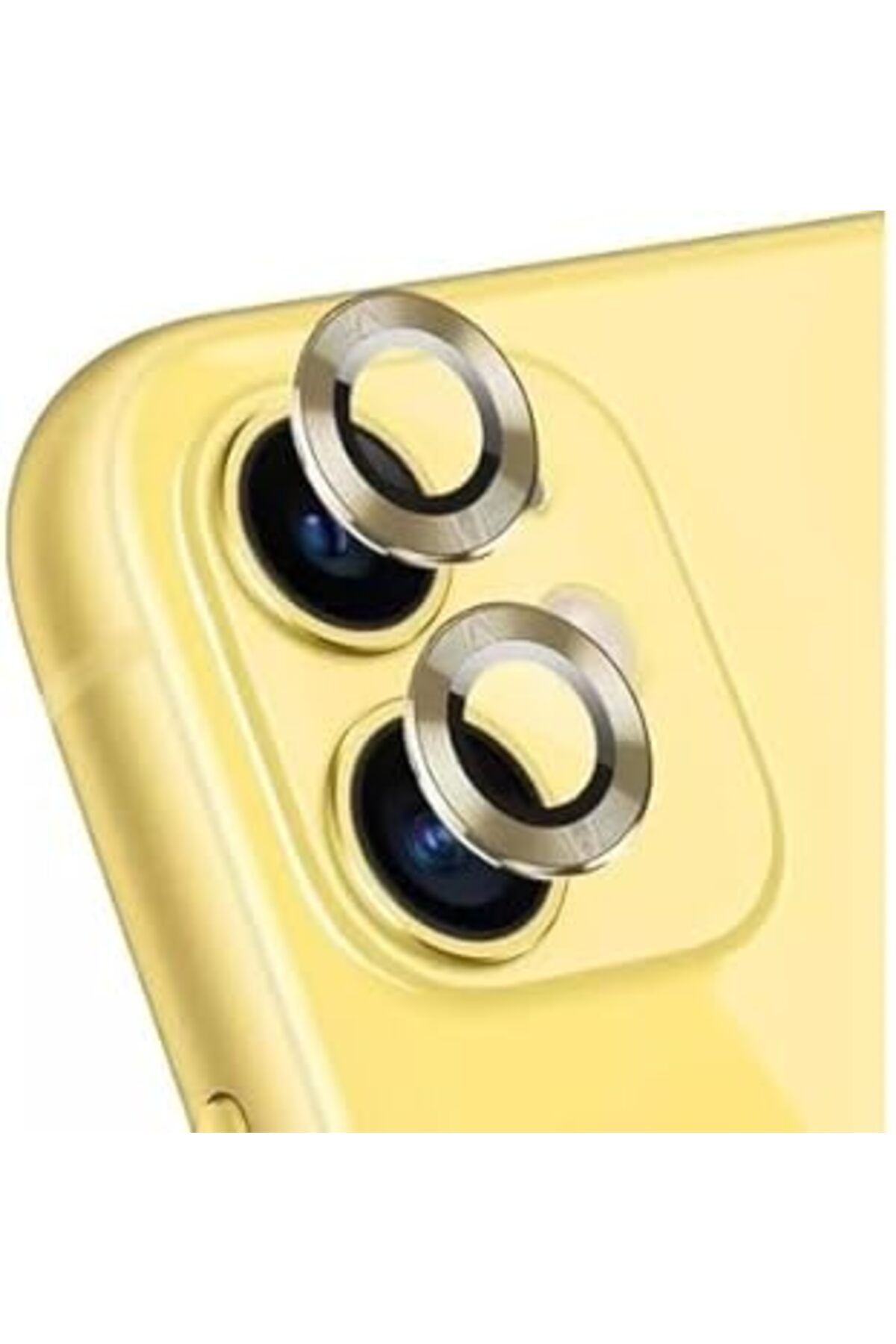 NETWORK ART Heartz Iphone 11/12/12Mini İle Uyumlu Kamera Lens Koruyucu Çelik Halka Hd 9D Kırılmaz Cam Renk:Gold