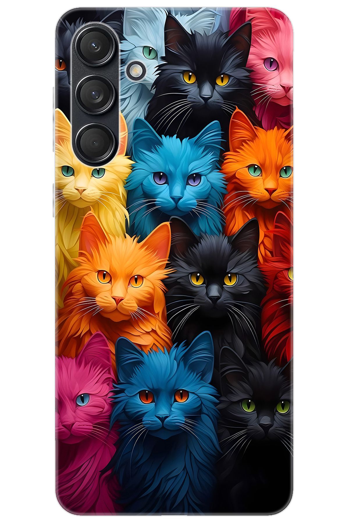 Ceppare Samsung Galaxy M55 (SM-M556B) Uyumlu Kılıf Desen Baskılı Silikon Renkli Kediler STK:713 CP-COJcO79