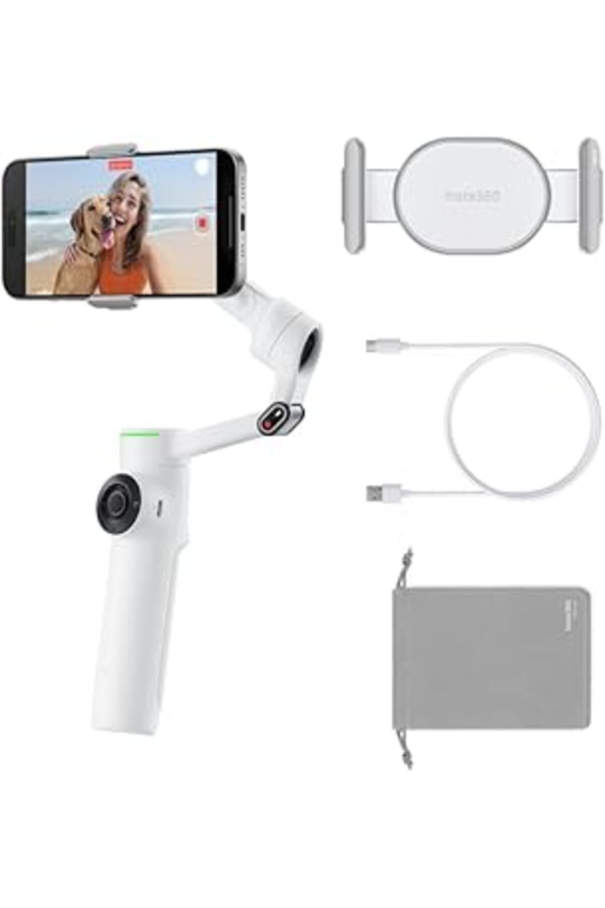 NETWORK ART Insta360 Flow 2 Pro Akıllı Telefon Gimbal Sabitleyici (Beyaz)