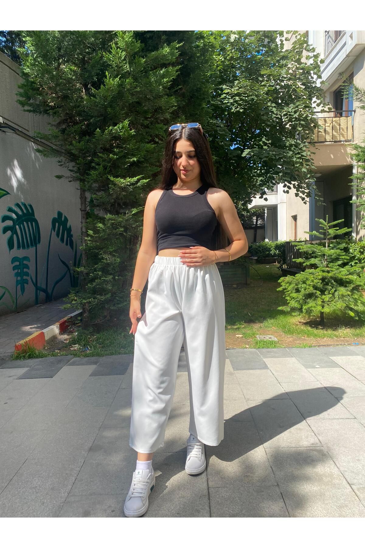CLB COLLECTION Kadın beli lastikli bol pantolon